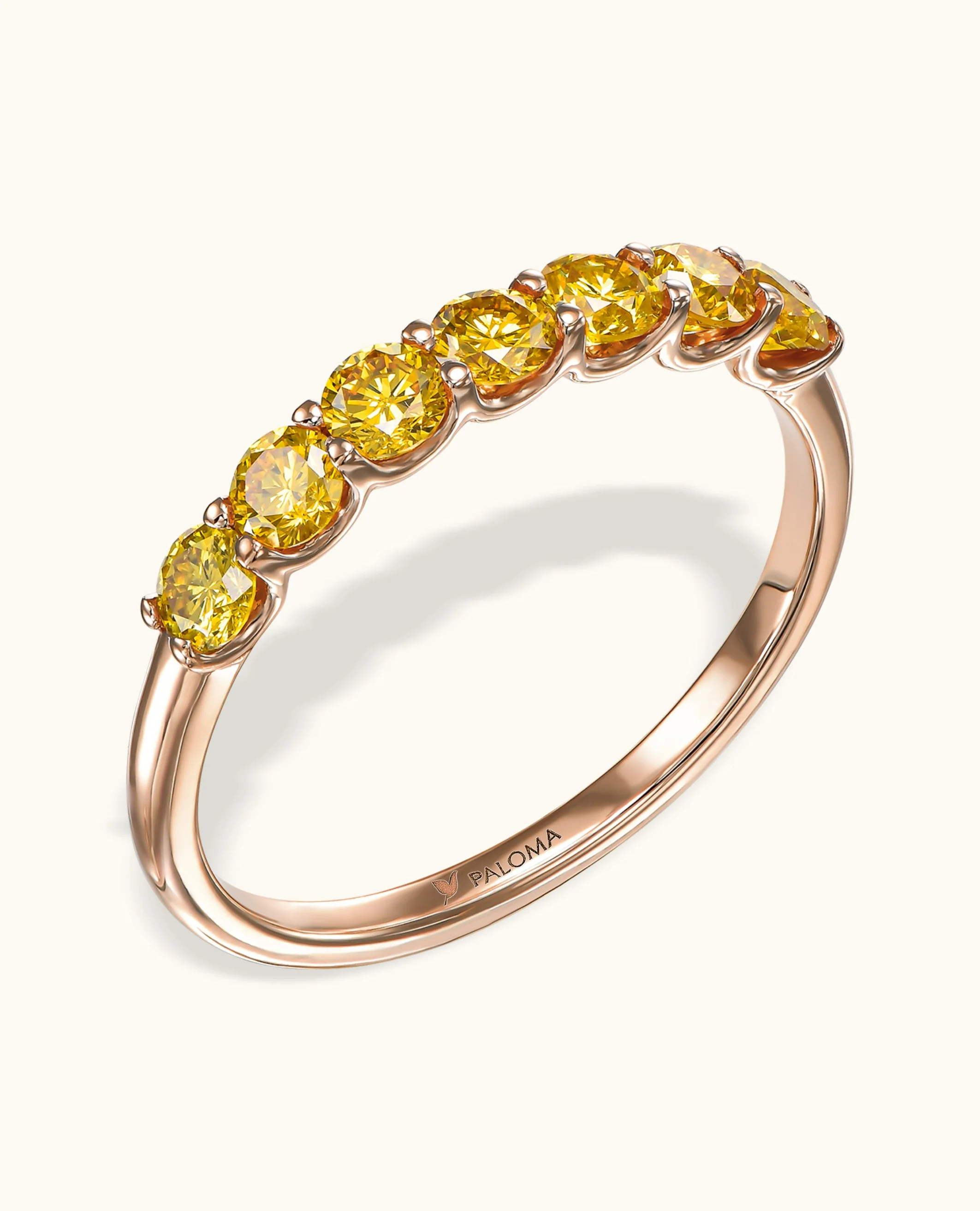 3.0mm Yellow Diamond Tennis Ring - Image 3