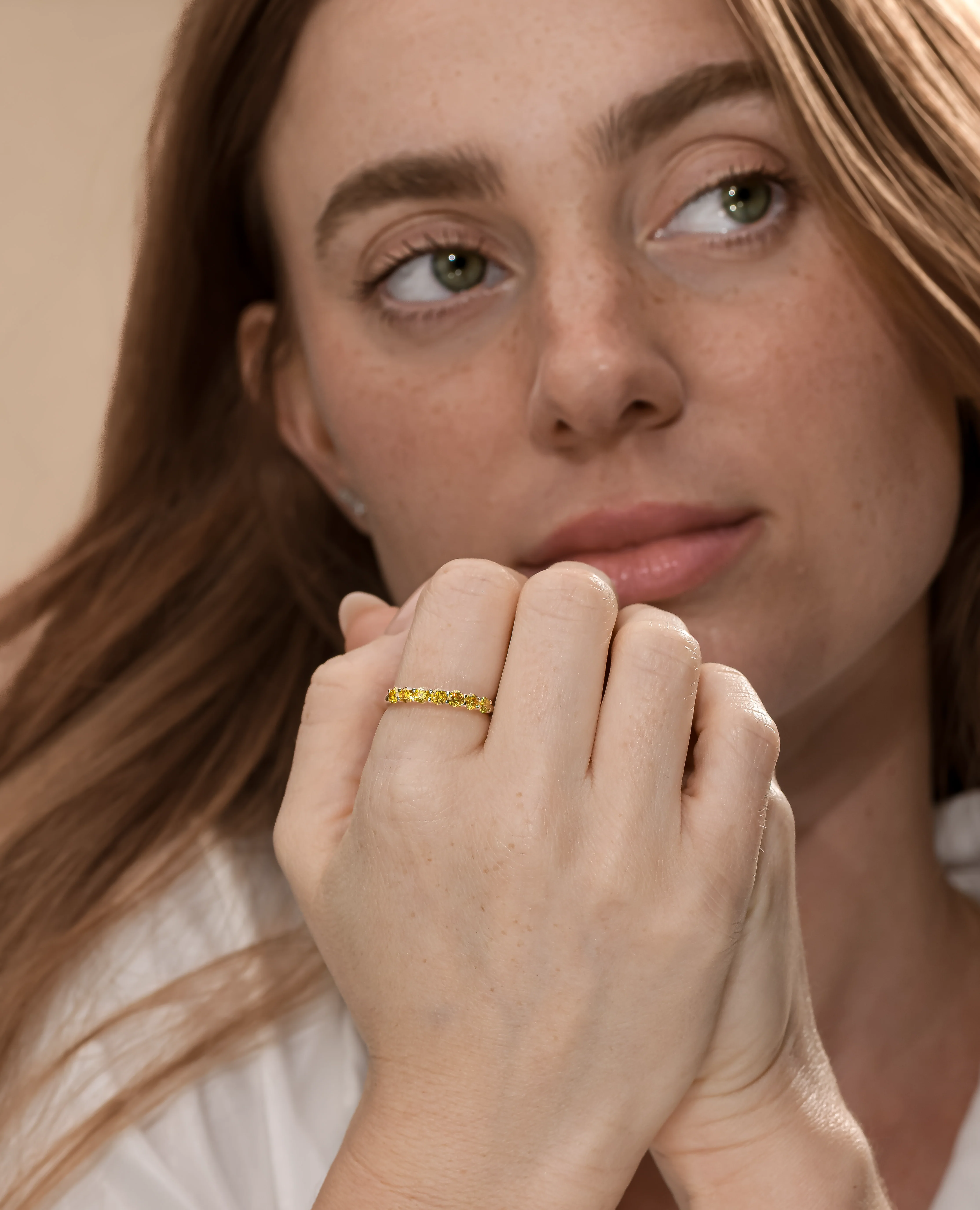 3.0mm Yellow Diamond Tennis Ring - Image 4