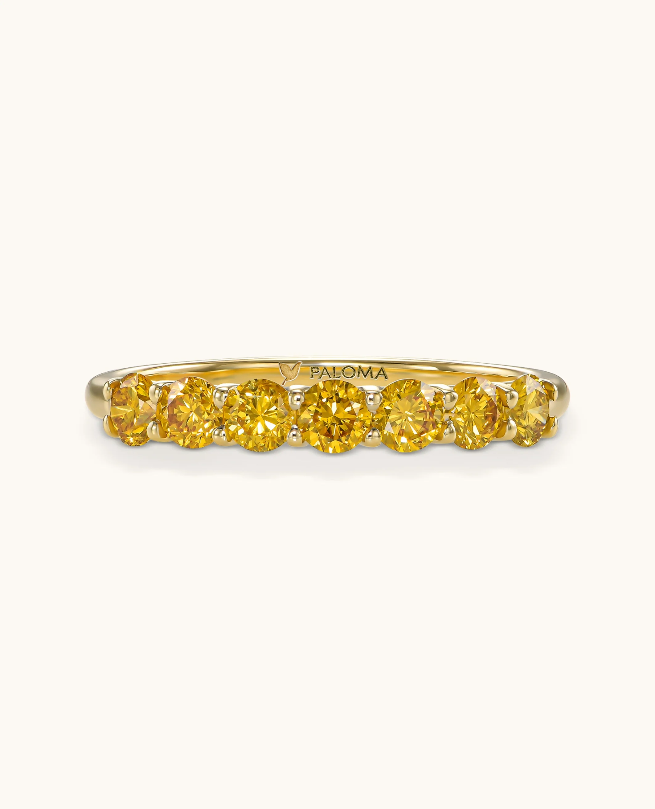 3.0mm Yellow Diamond Tennis Ring - Image 7