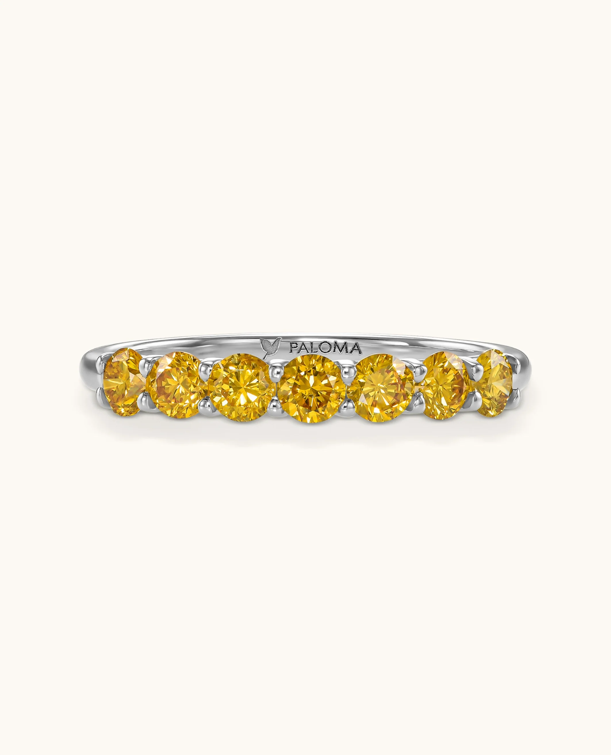 3.0mm Yellow Diamond Tennis Ring - Image 8