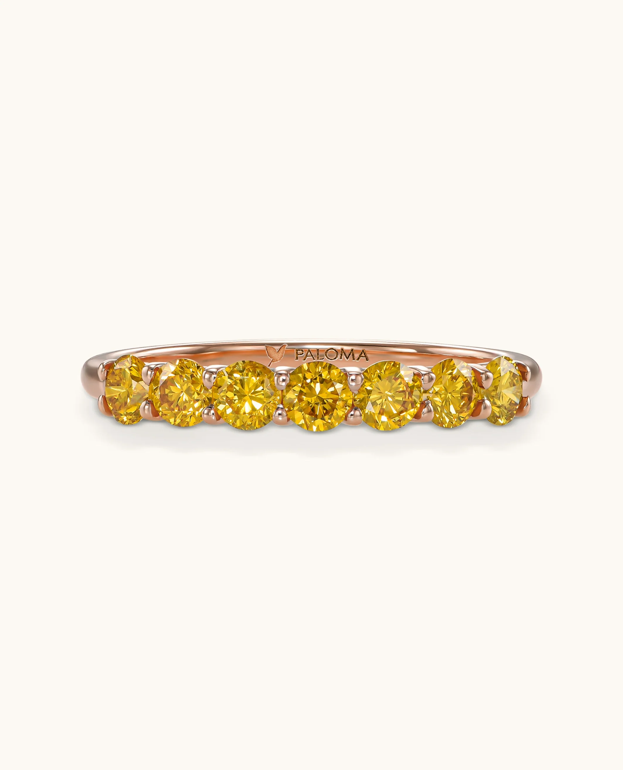 3.0mm Yellow Diamond Tennis Ring - Image 9