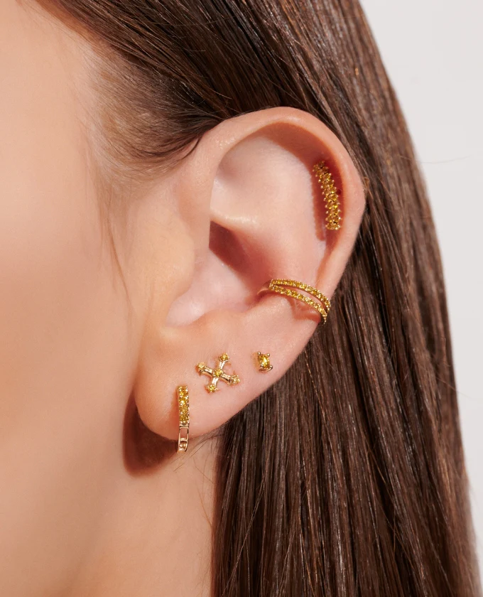 Yellow Diamond Solitaire Studs - Image 5
