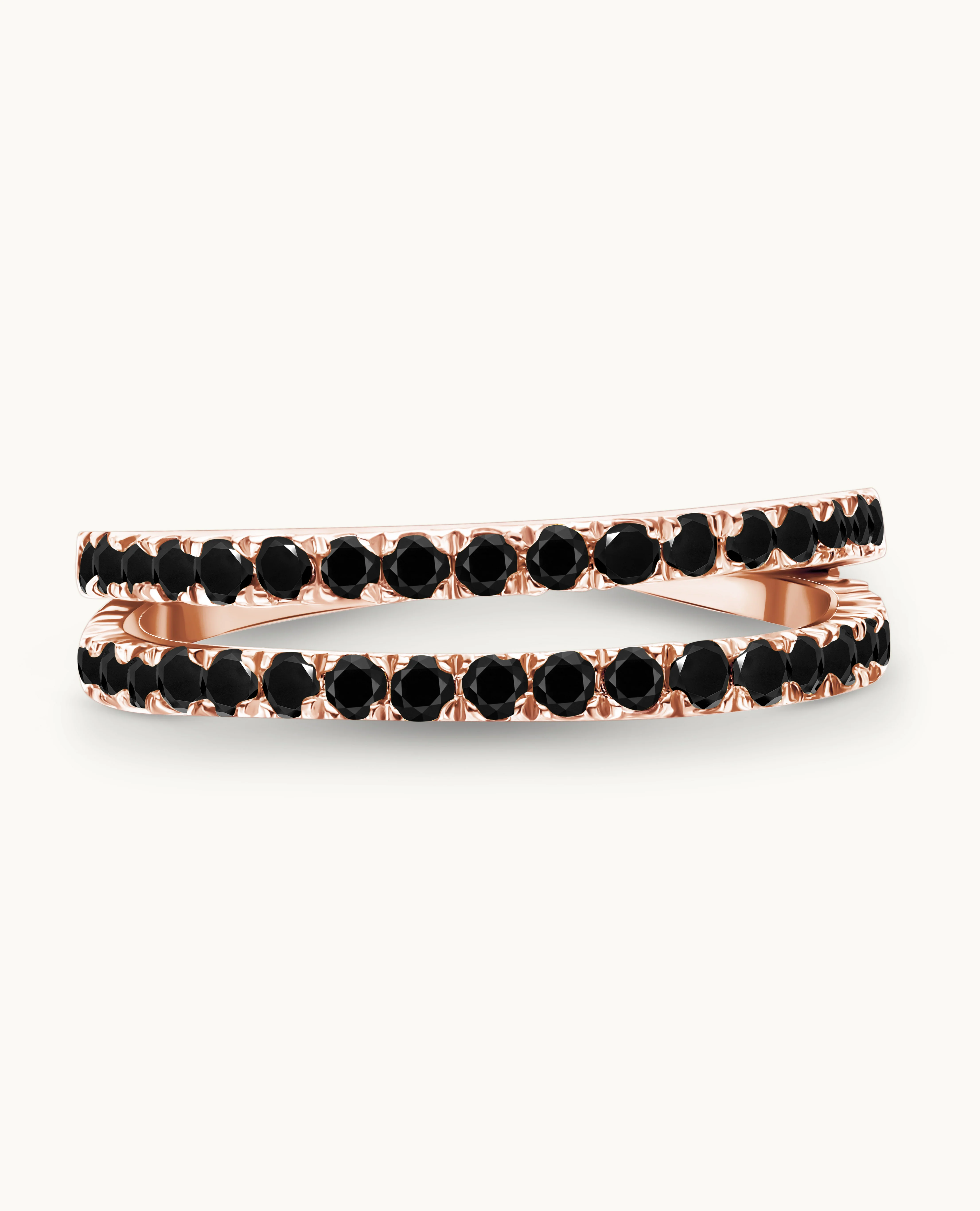 Black Diamond Double  Row Ear Cuff - Image 5