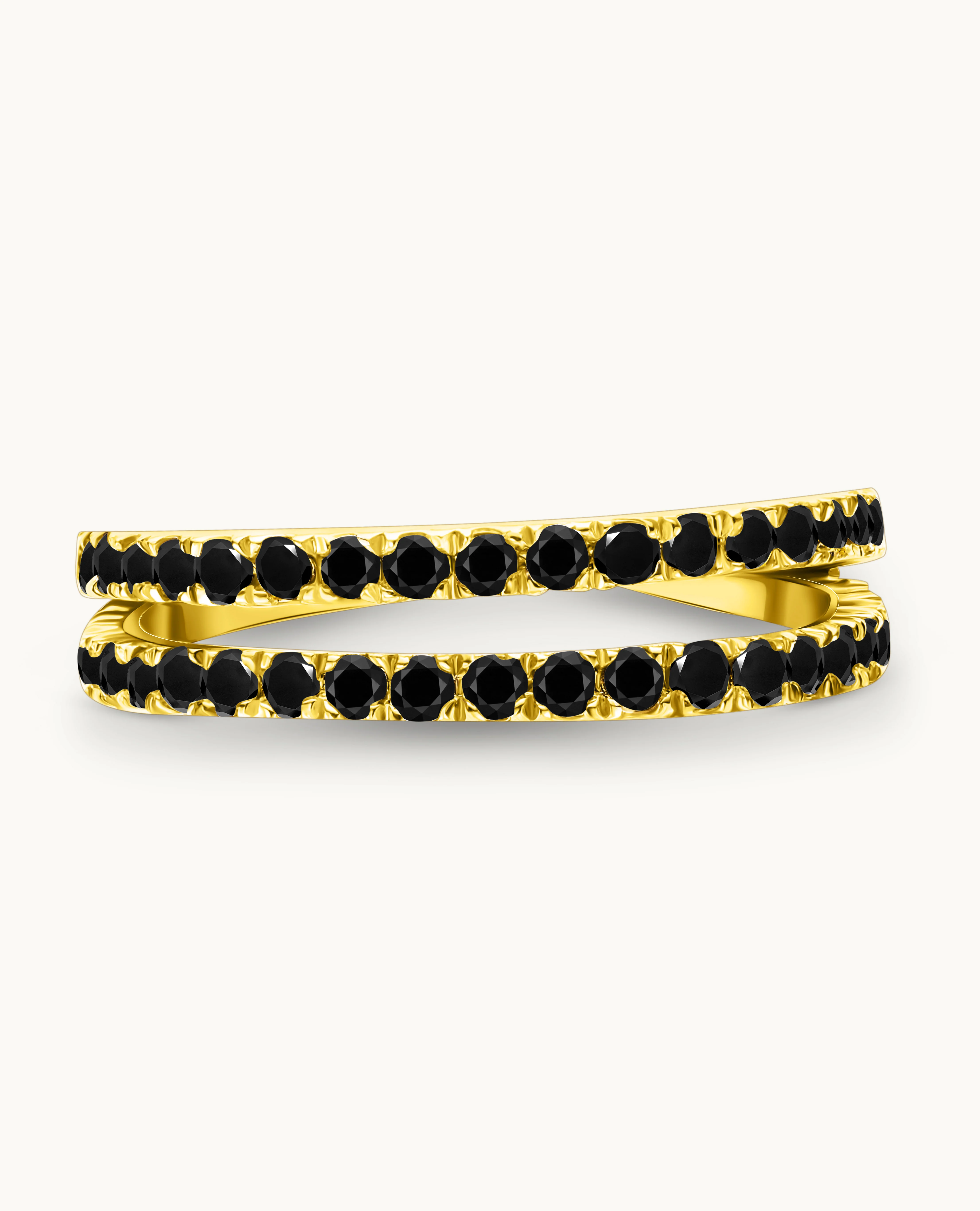 Black Diamond Double  Row Ear Cuff - Image 6