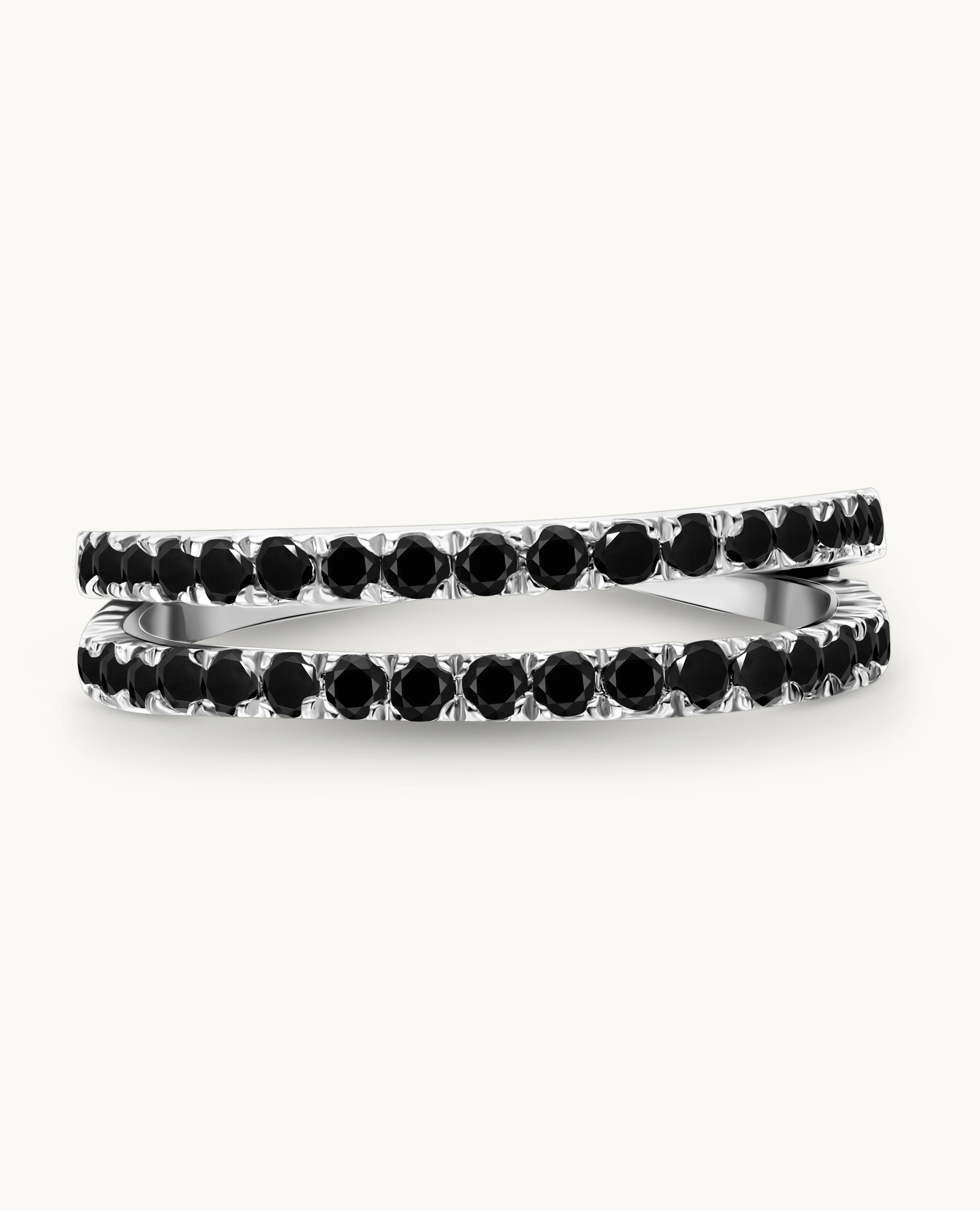 Black Diamond Double  Row Ear Cuff - Image 7