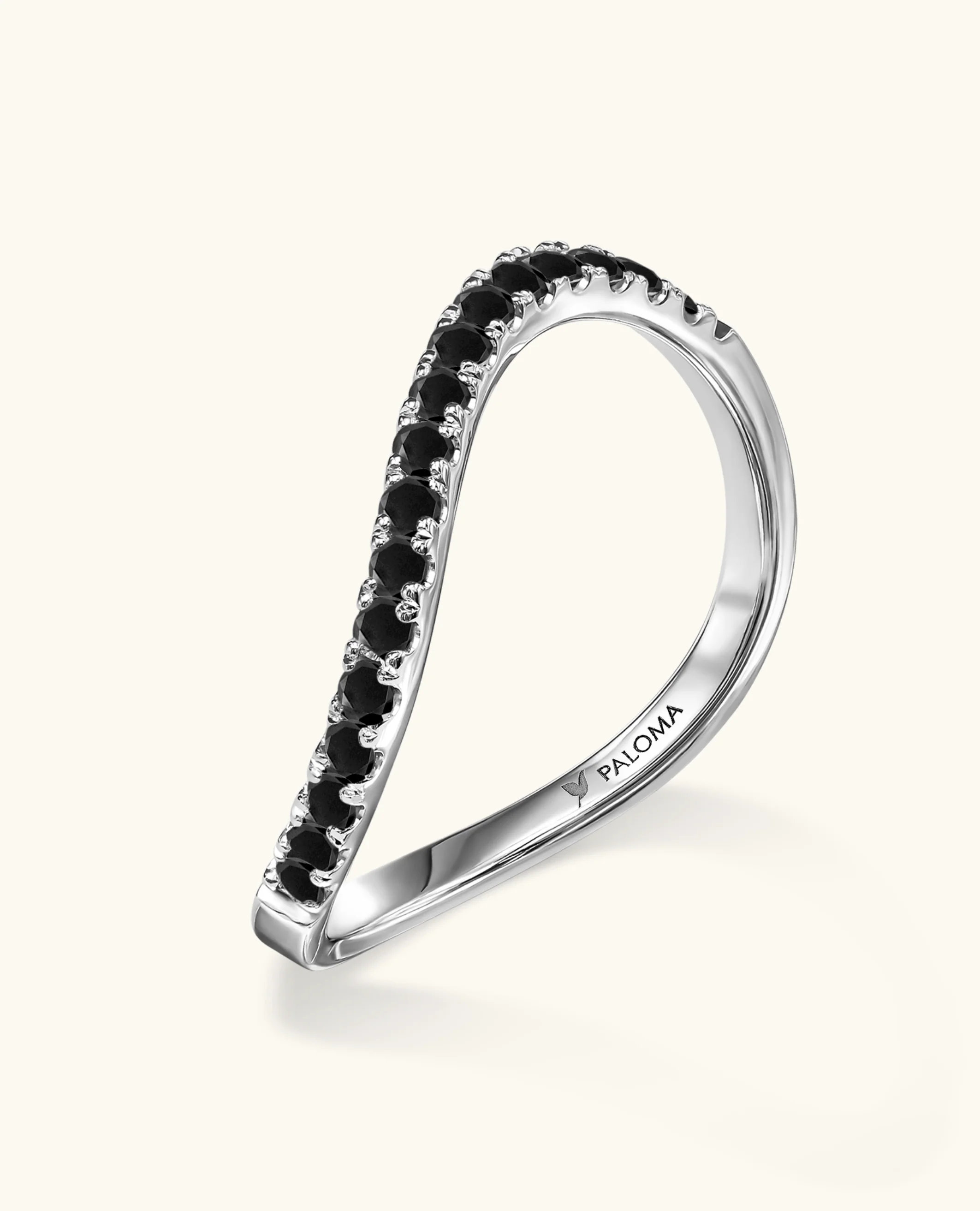 Black Diamond Crescent Ring - Image 2