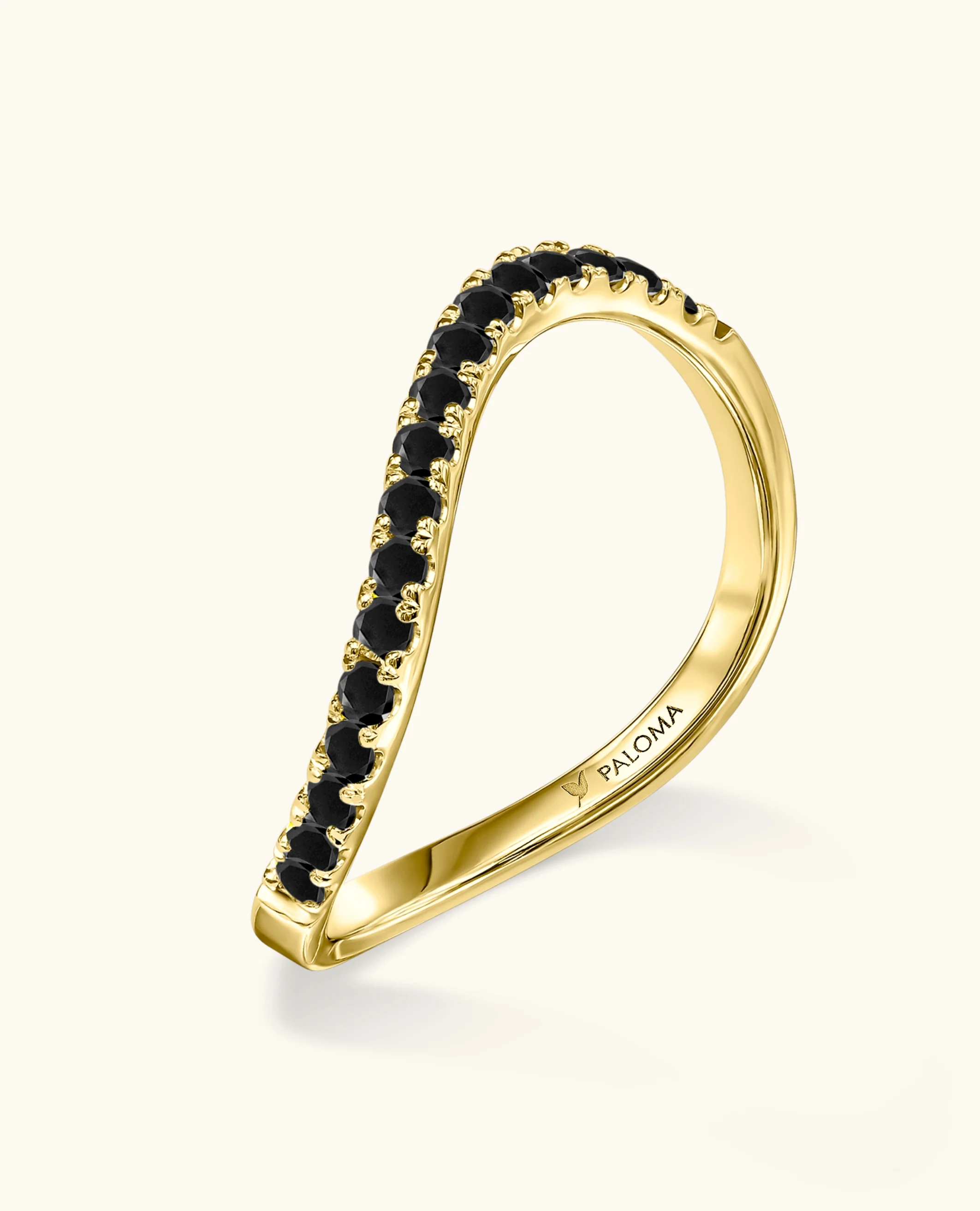 Black Diamond Crescent Ring - Image 3
