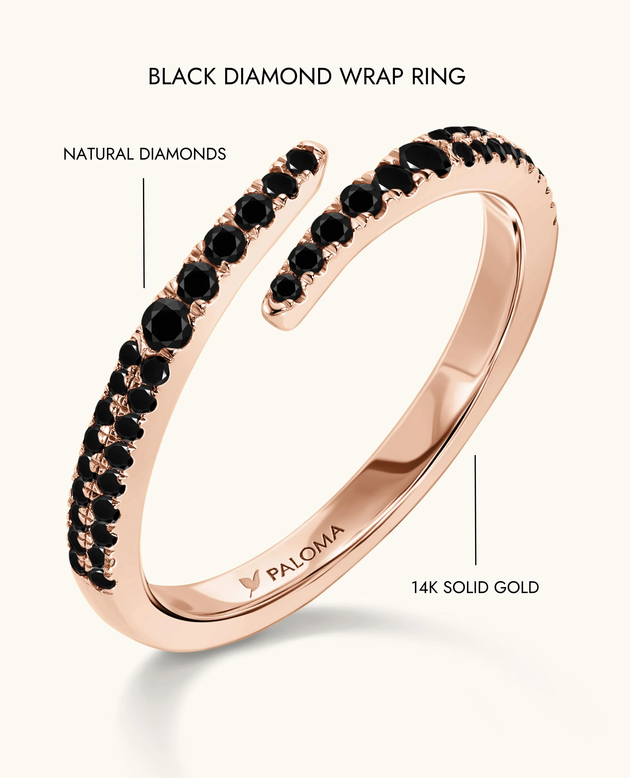Black Diamond Wrap Ring - Image 15