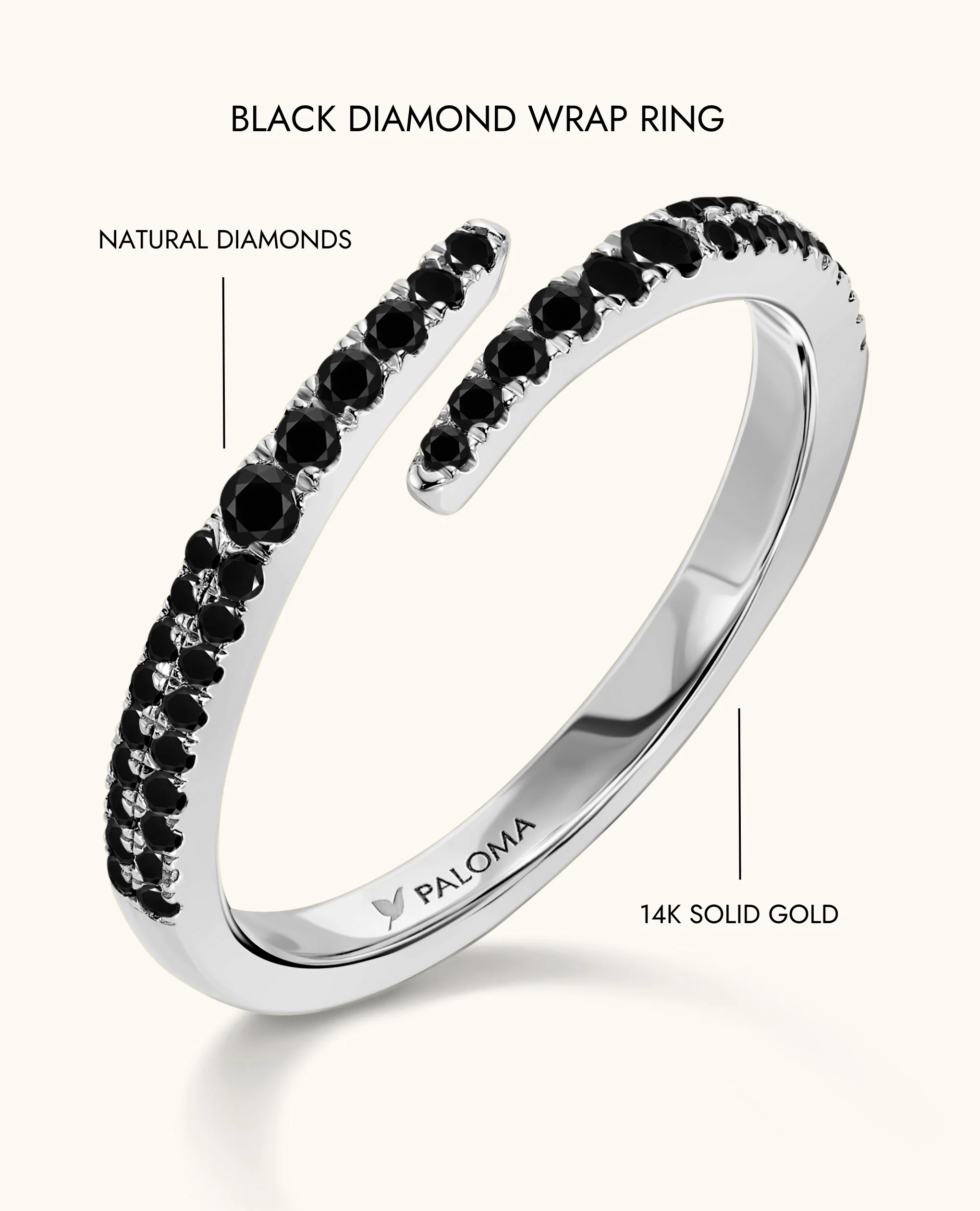 Black Diamond Wrap Ring - Image 17