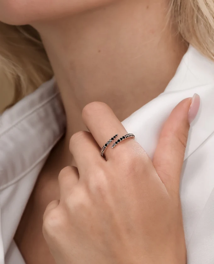 Black Diamond Wrap Ring - Image 4