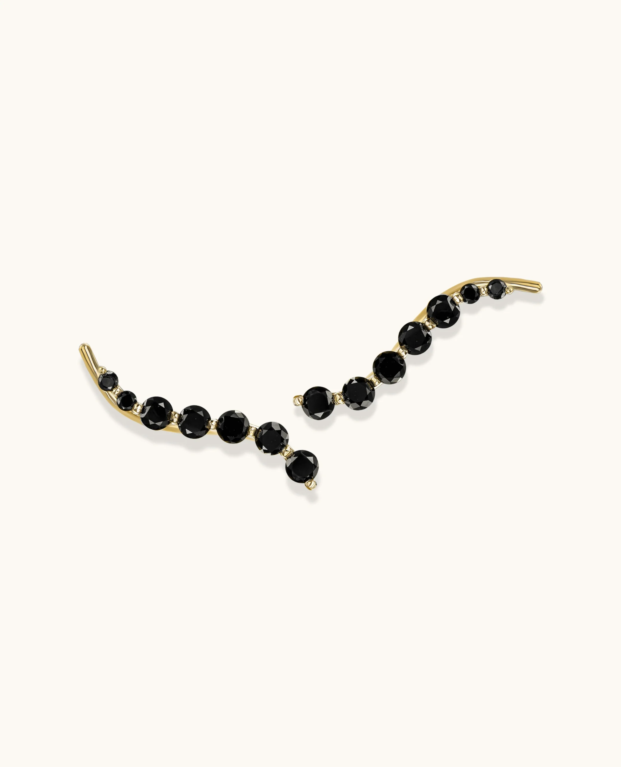 Graduated Black Diamond Climber Earrings - Image 8
