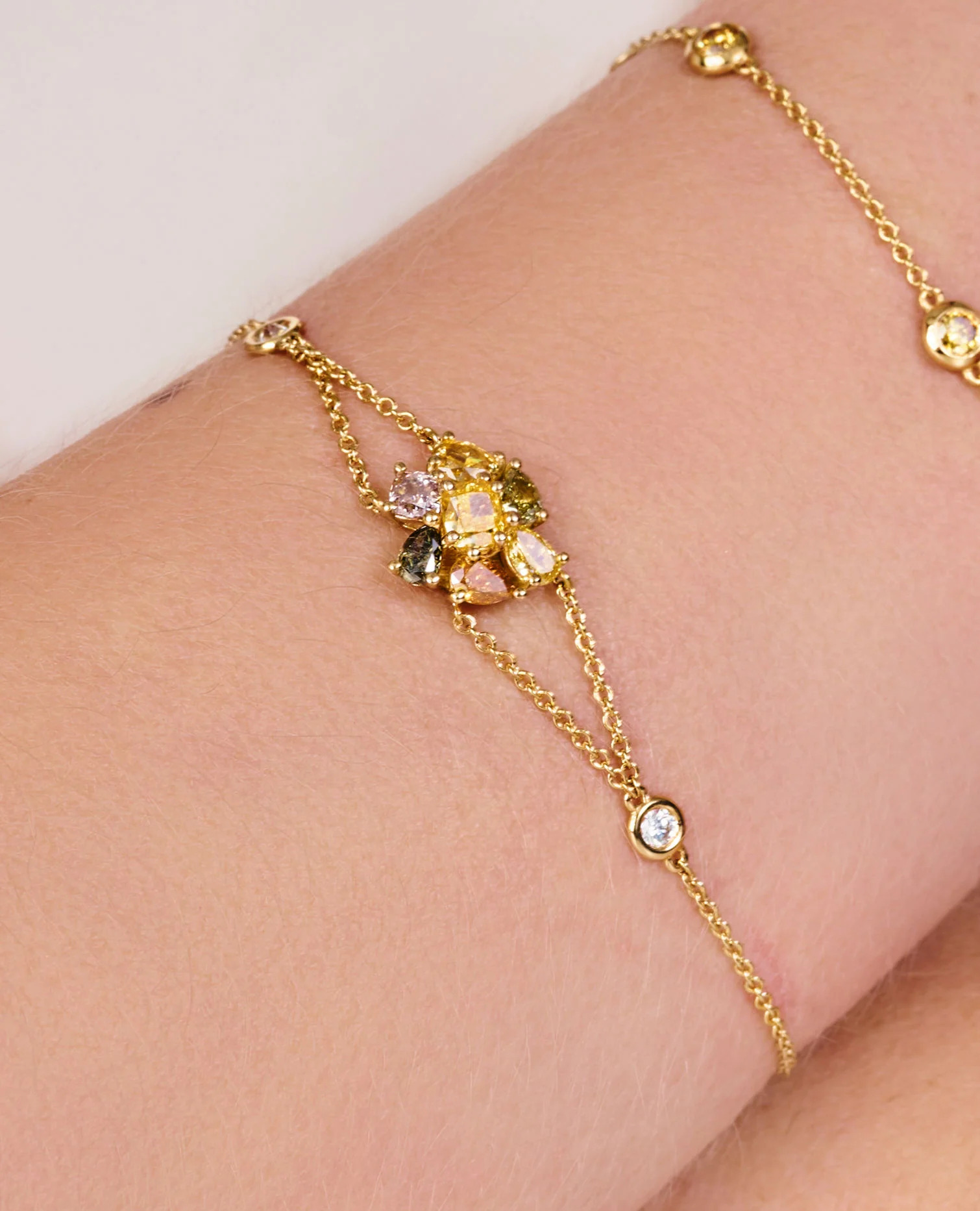 Blossom Double Chain Fancy Bracelet - Image 5
