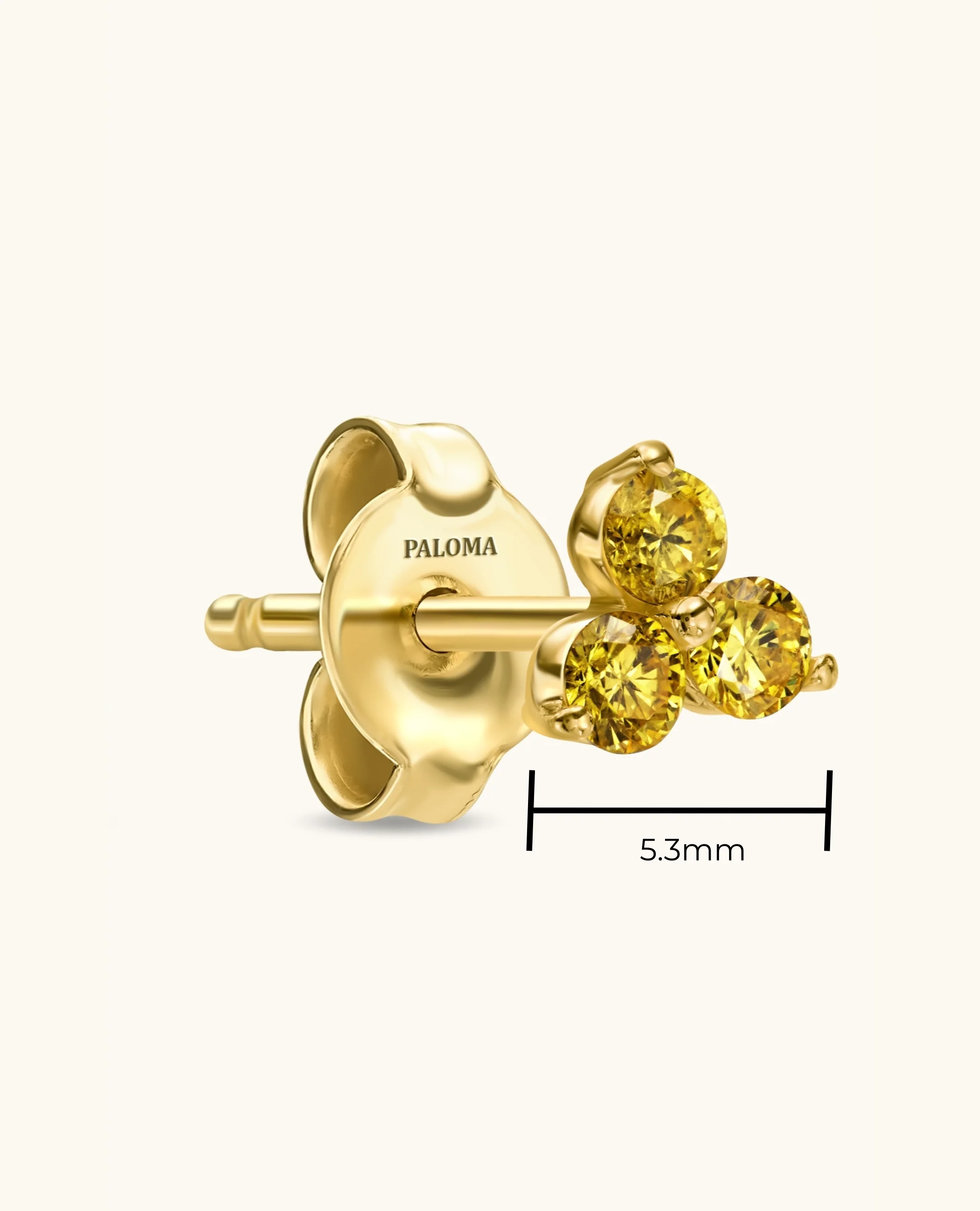 Classic Yellow Diamond Trio Stud Earrings - Image 14