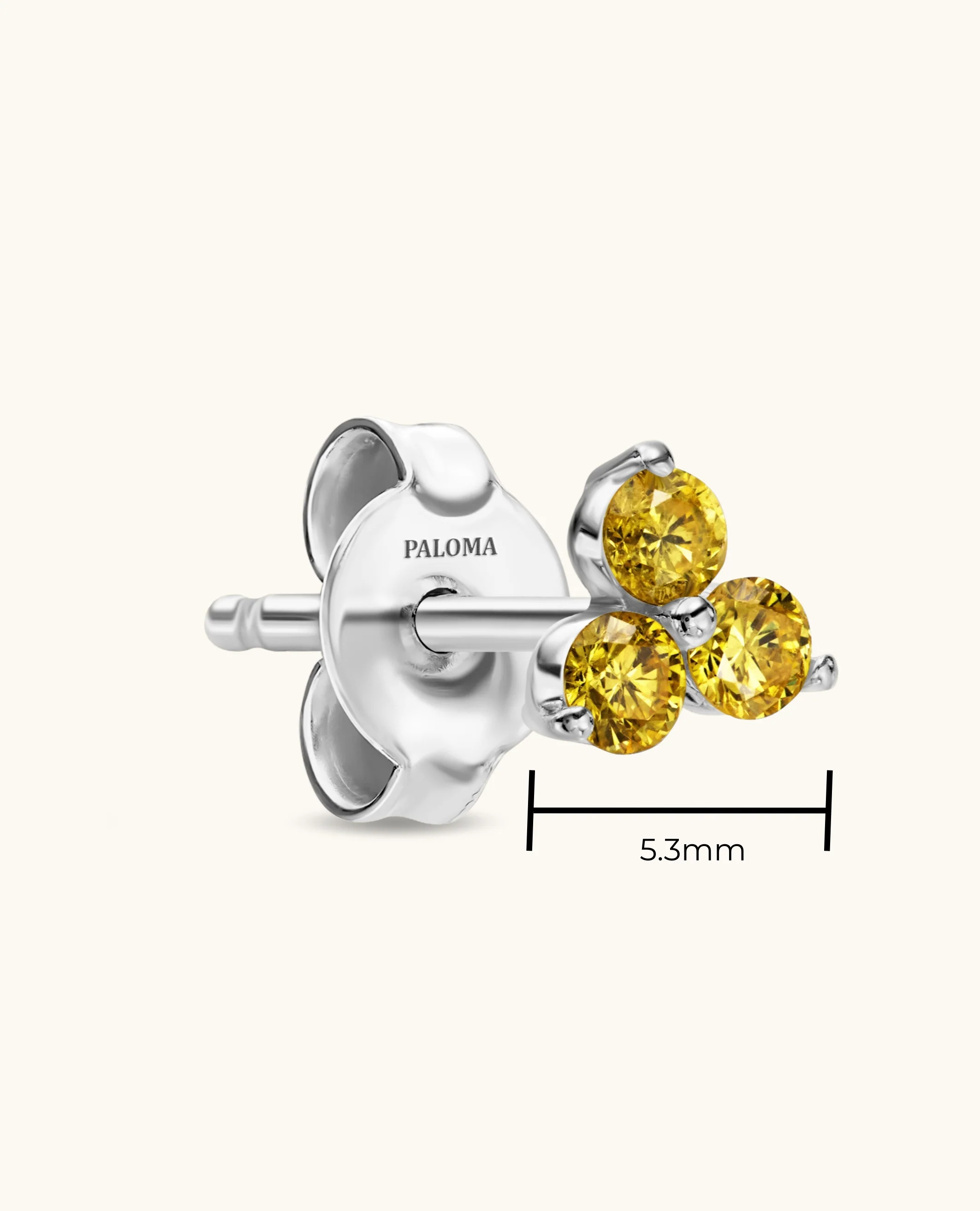 Classic Yellow Diamond Trio Stud Earrings - Image 15