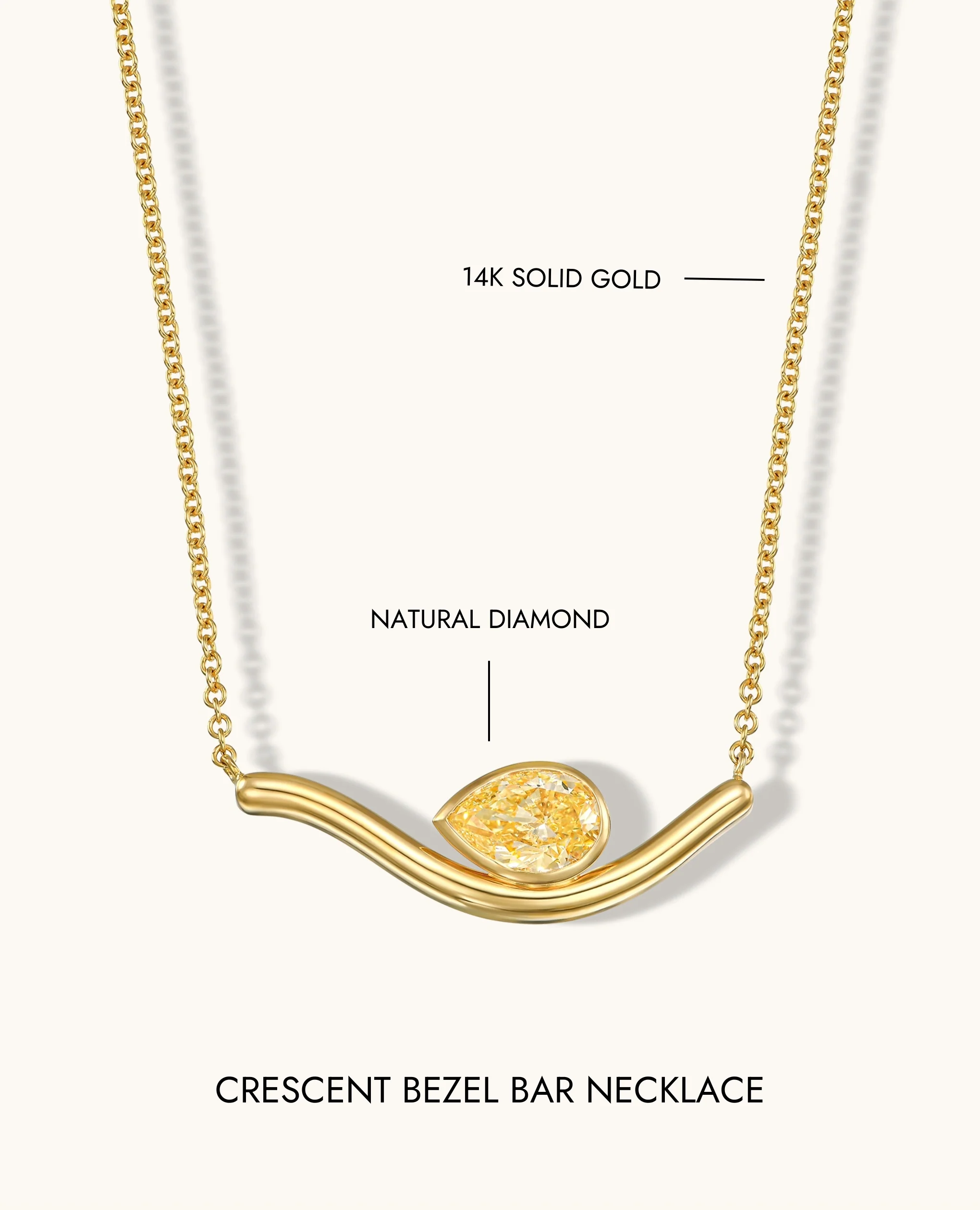 Crescent Bezel Bar Necklace - Image 11