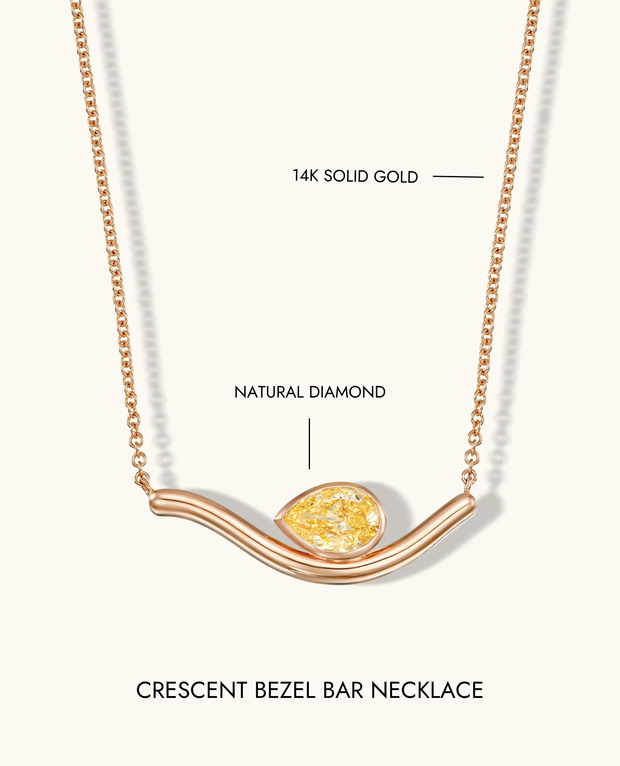 Crescent Bezel Bar Necklace - Image 9