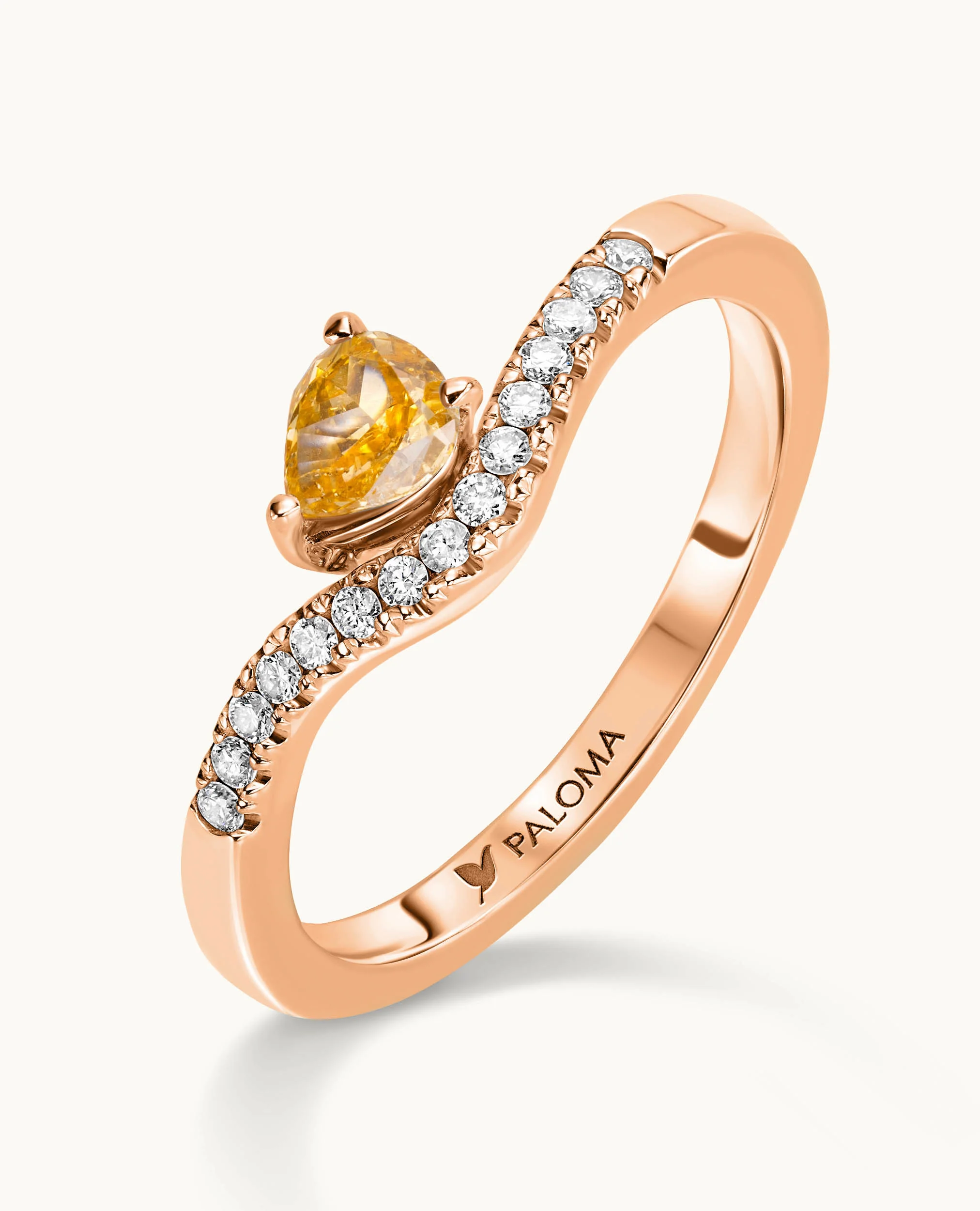 Crescent Orange Diamond Ring - Image 3