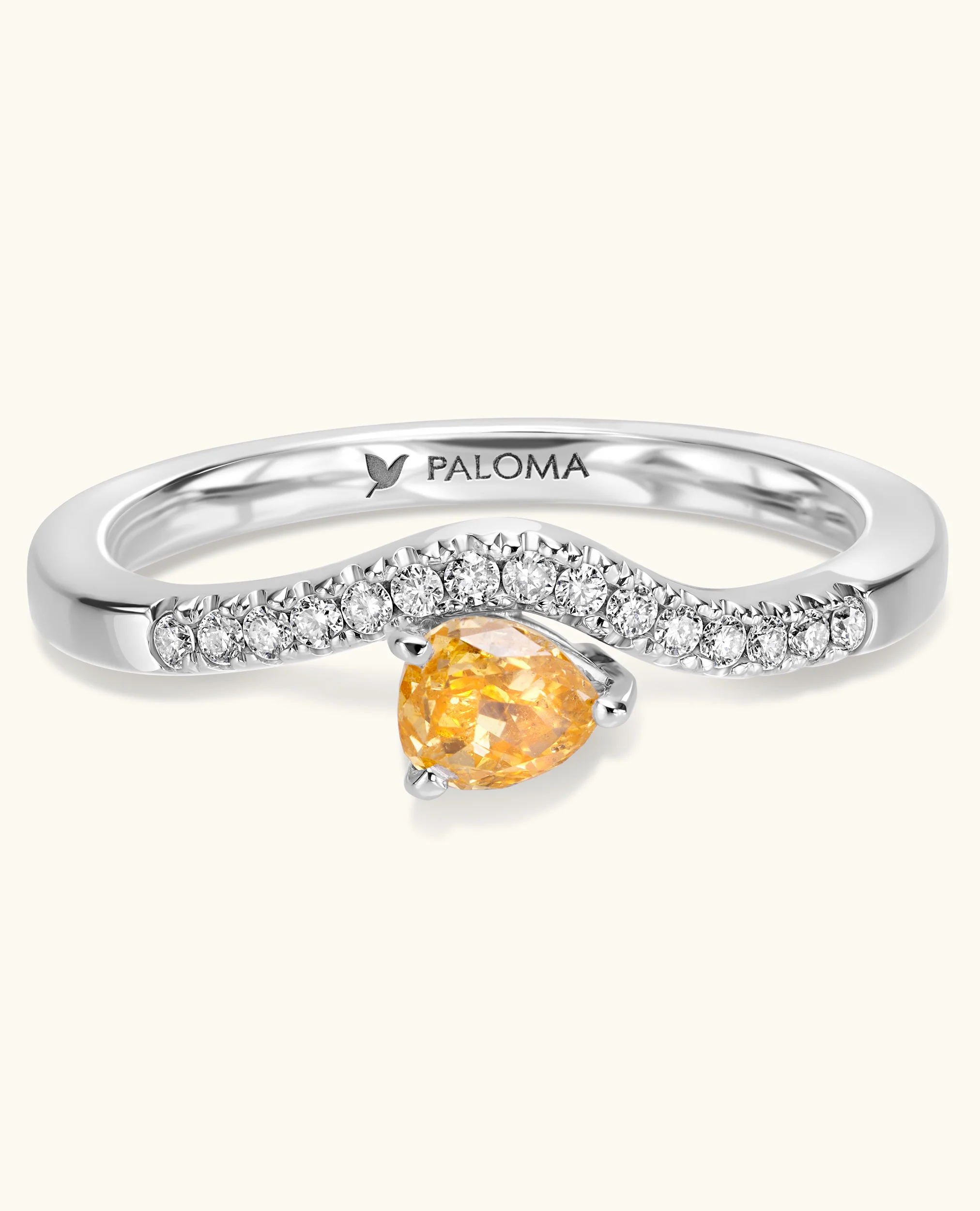 Crescent Orange Diamond Ring - Image 6