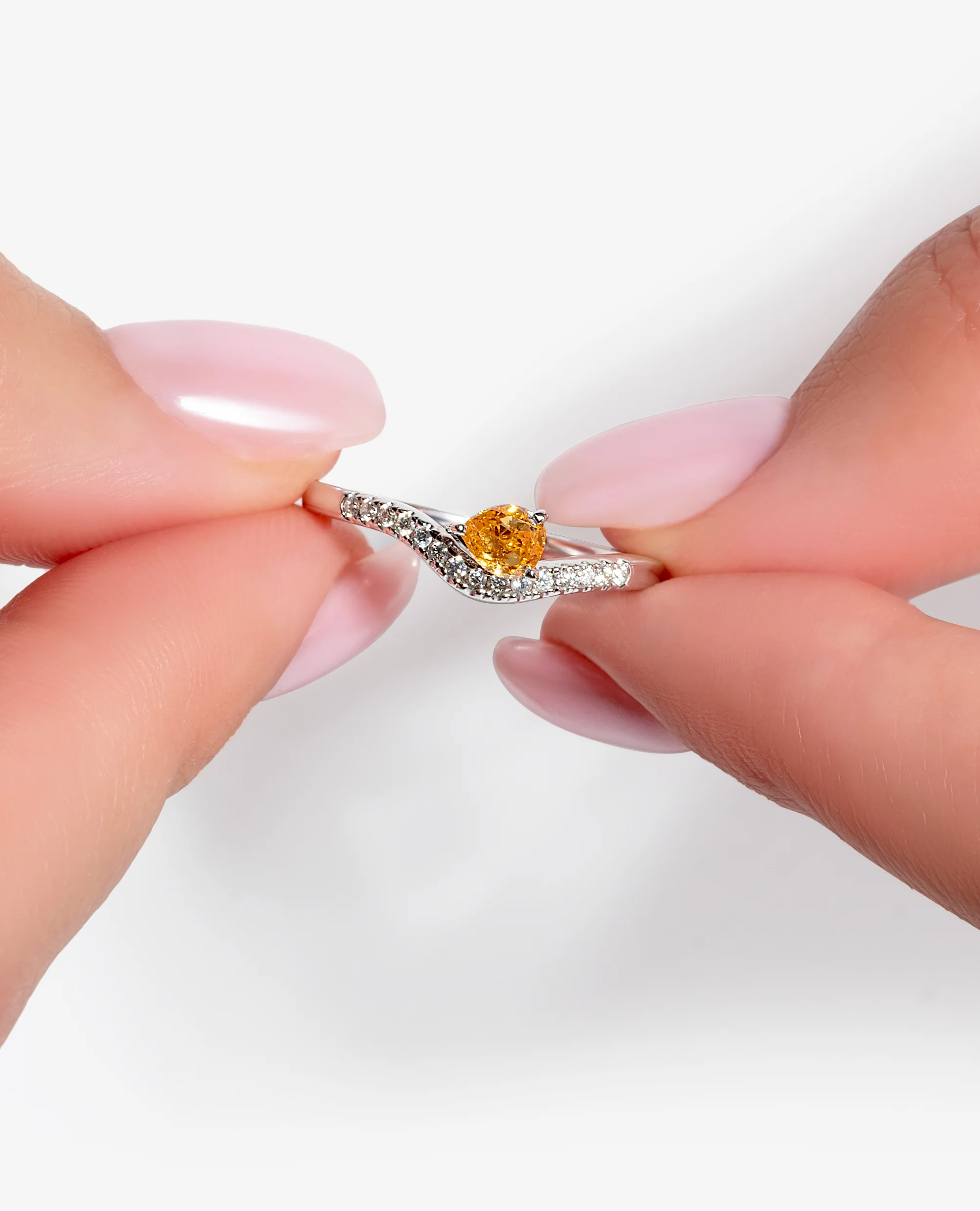 Crescent Orange Diamond Ring - Image 7