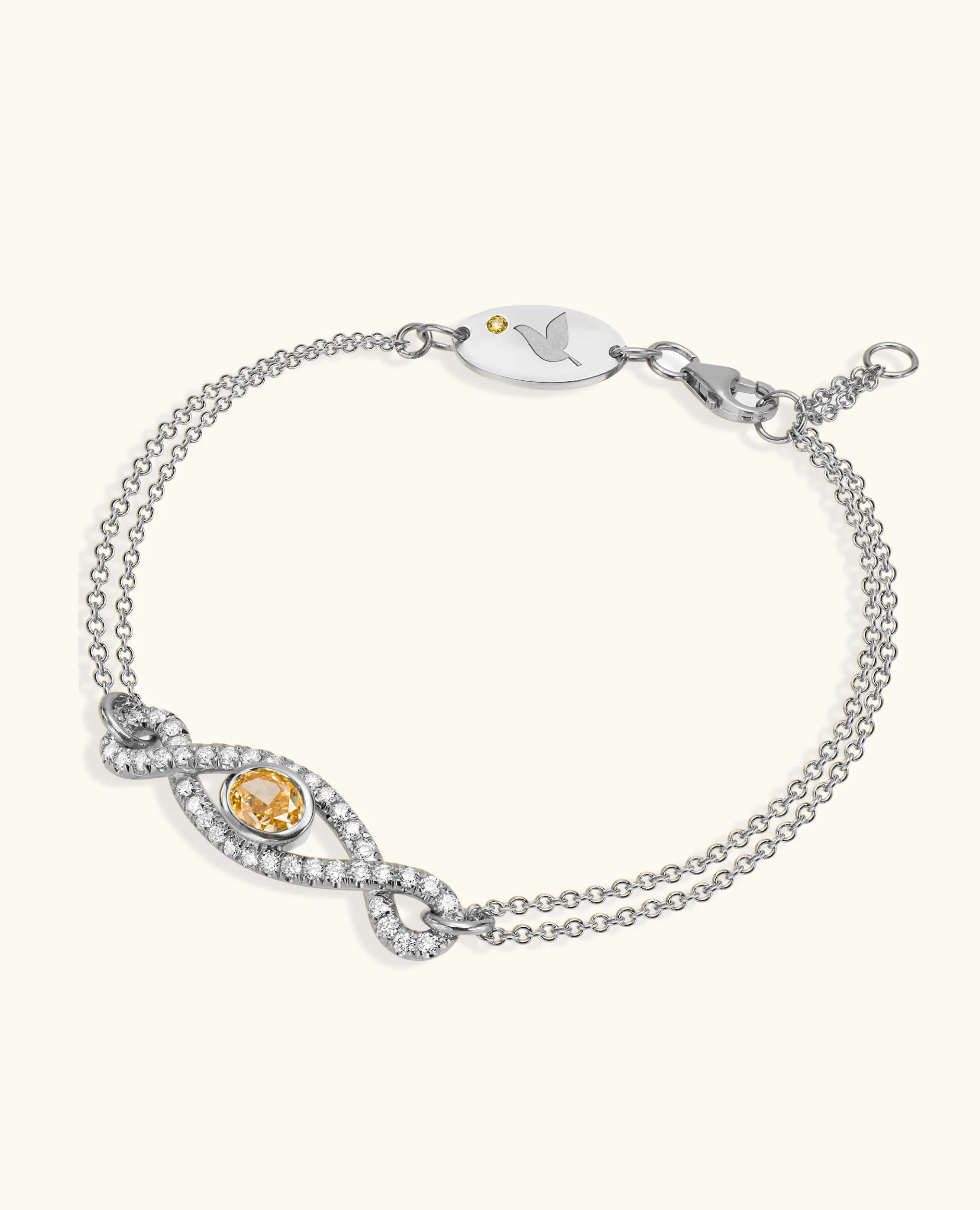 Crescent Diamond Evil Eye Bracelet - Image 3