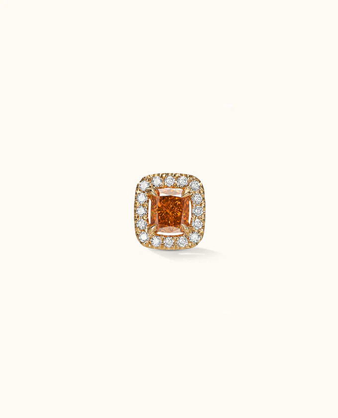 Cushion-Cut Deep-Yellow-Orange Diamond studs - Image 10