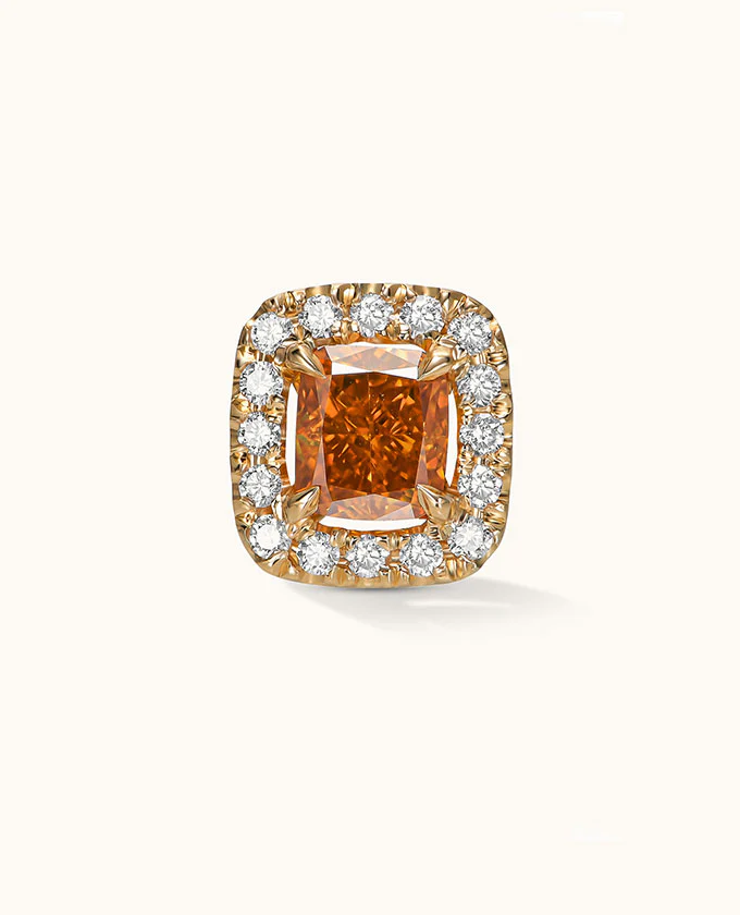 Cushion-Cut Deep-Yellow-Orange Diamond studs - Image 9
