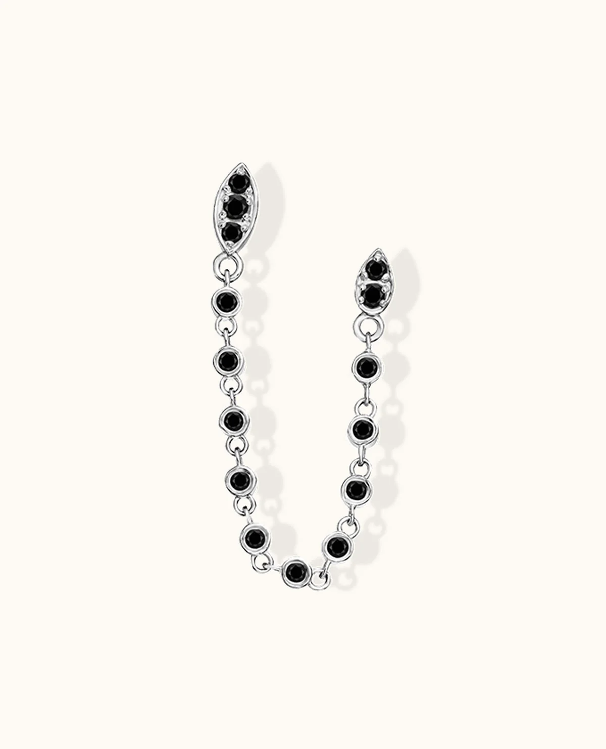 Double Floating Black Diamond Earring - Image 2