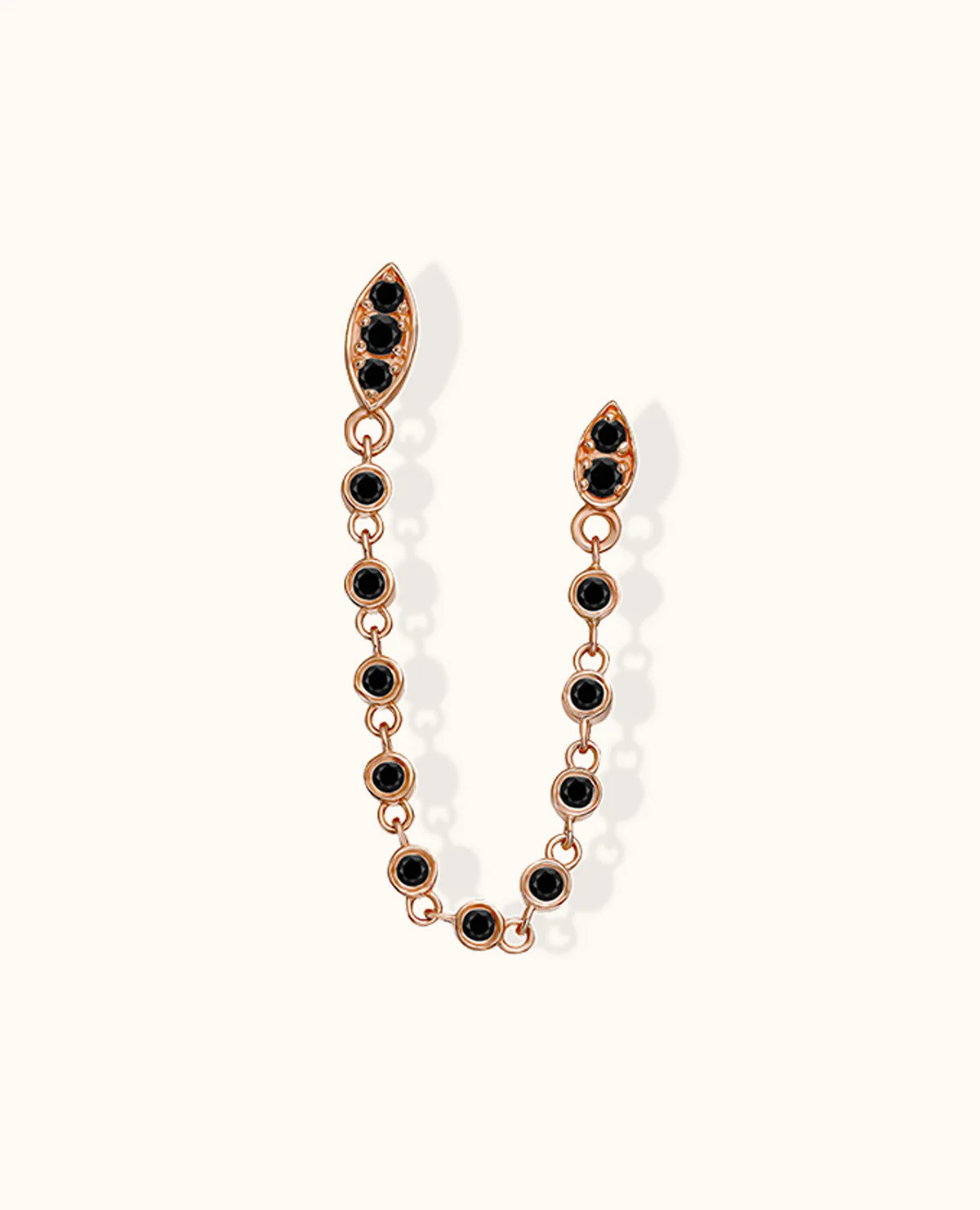 Double Floating Black Diamond Earring - Image 3