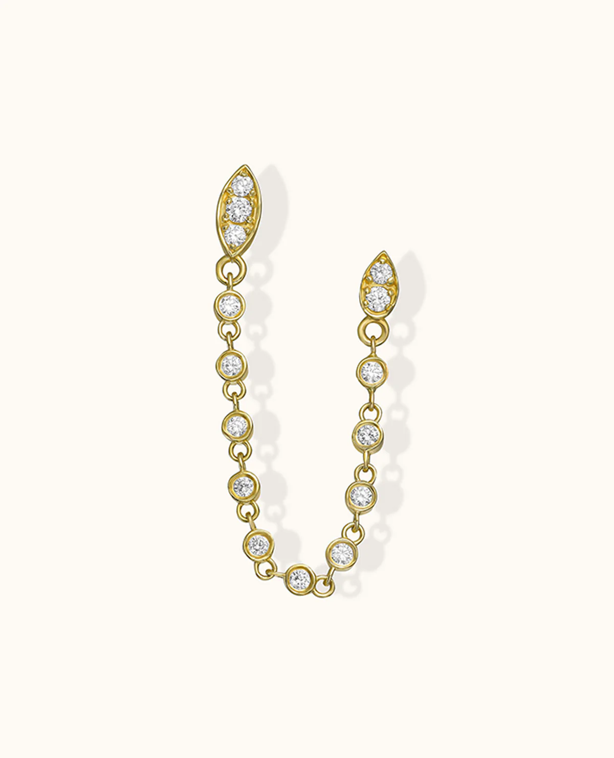Double Floating White Diamond Earring