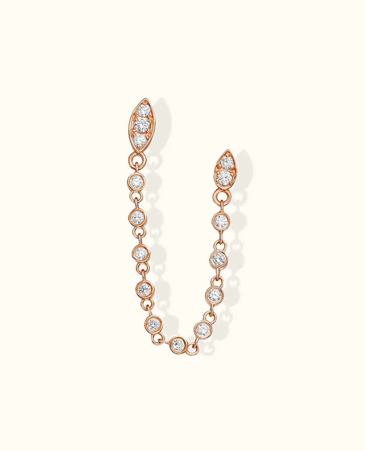 Double Floating White Diamond Earring - Image 2