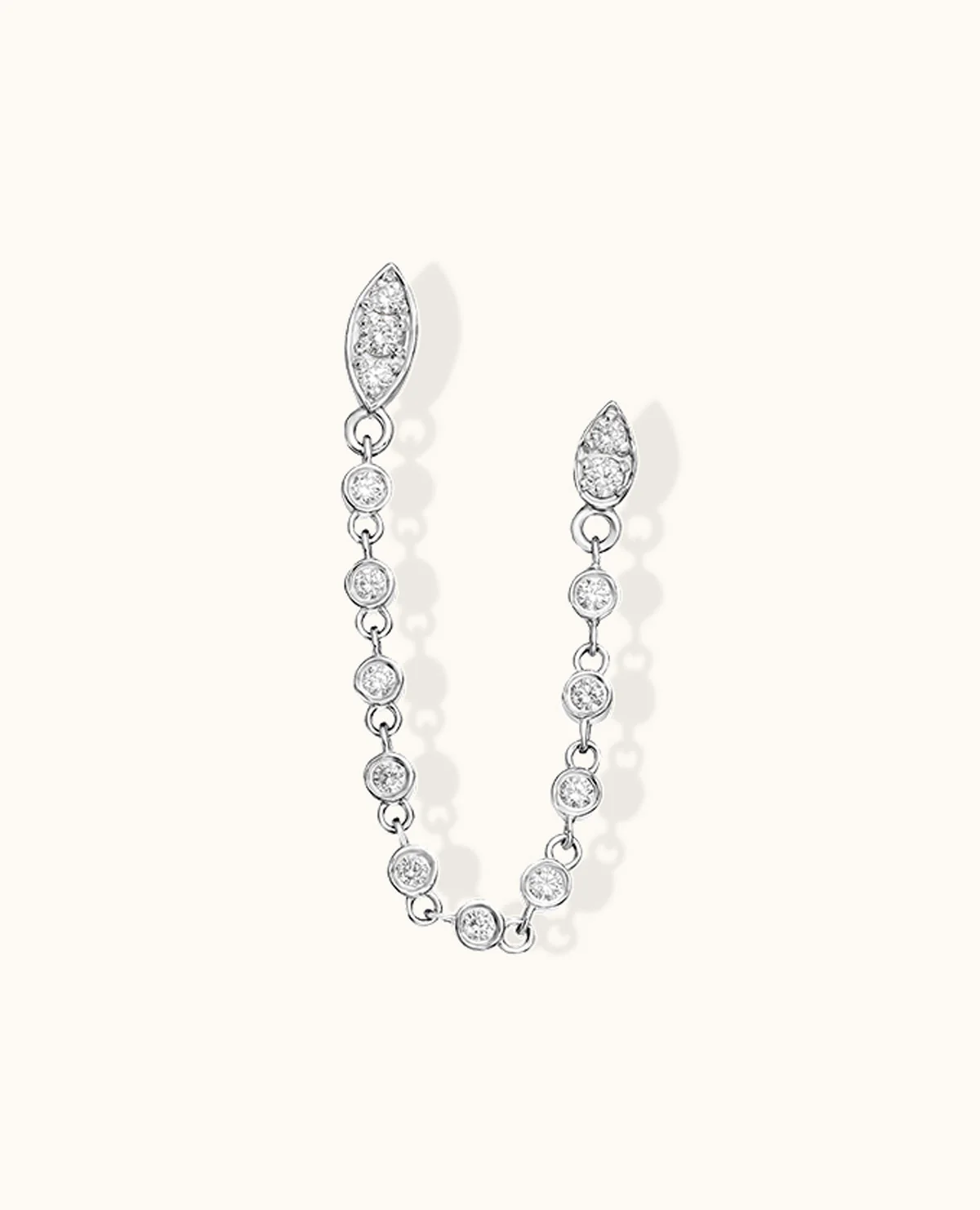 Double Floating White Diamond Earring - Image 3