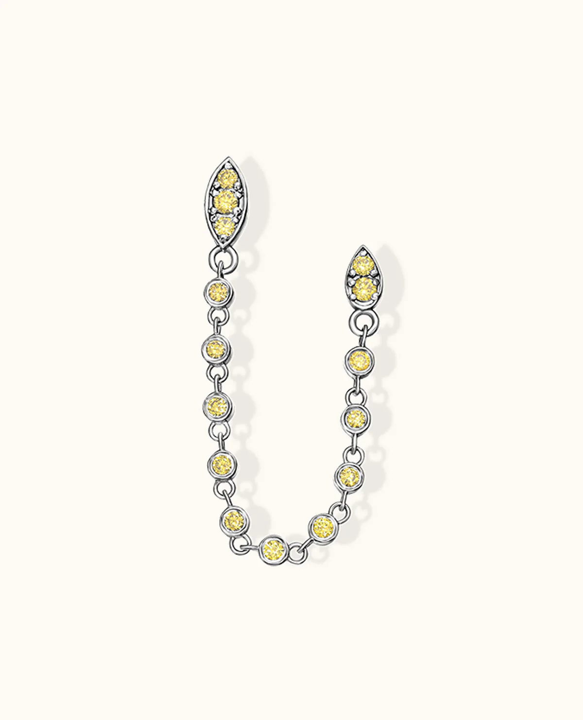 Double Floating Yellow Diamond Earring - Image 3