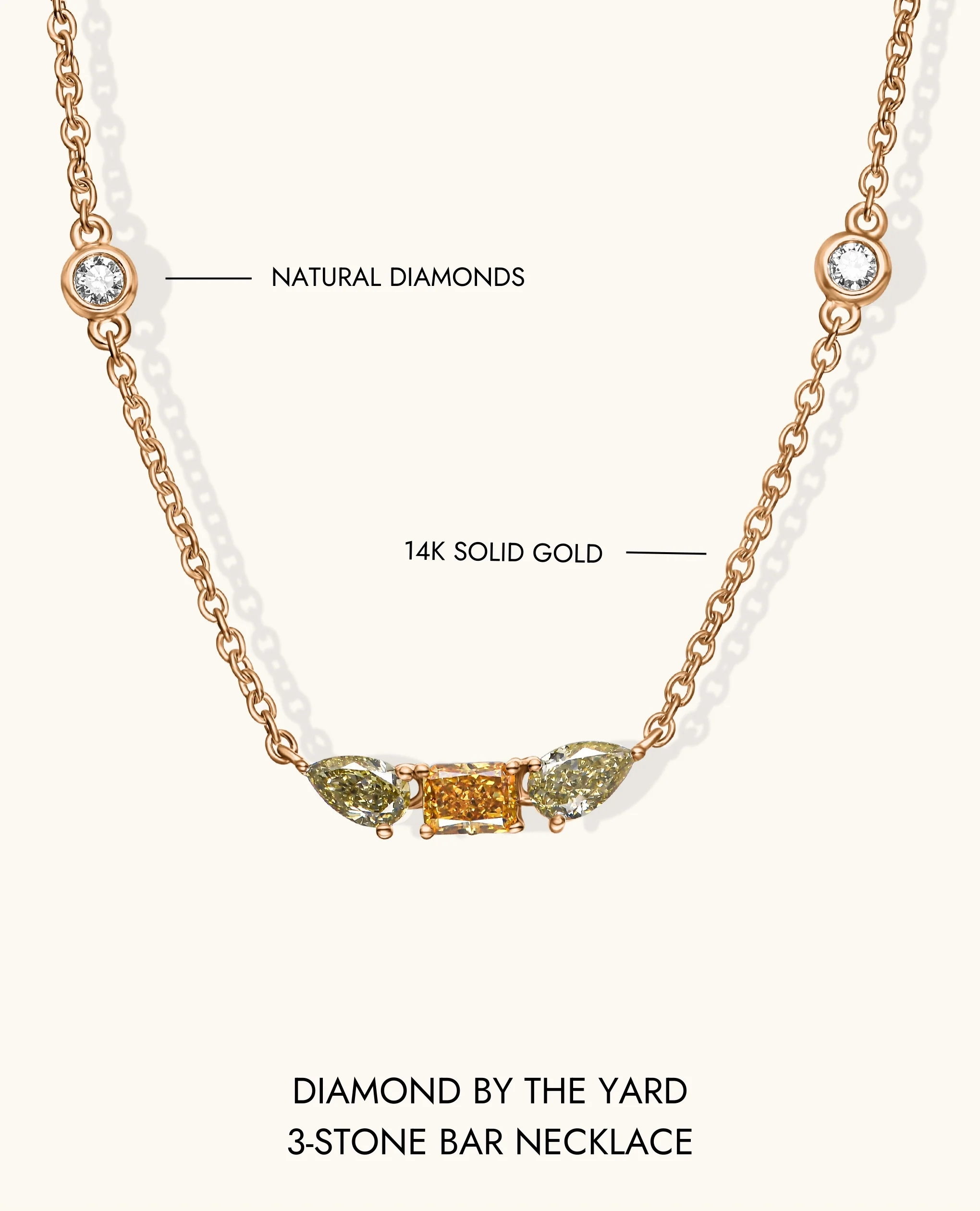 Diamond by the Yard 3-Stone Bar Necklace - Image 10