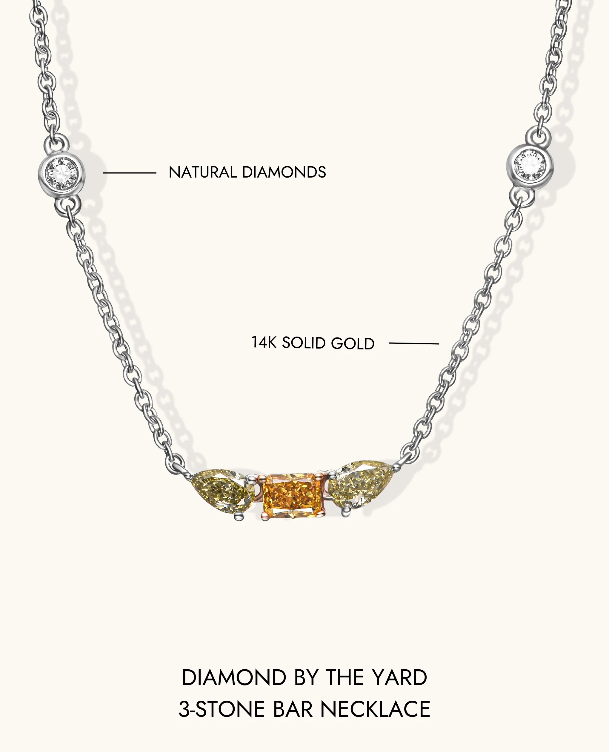 Diamond by the Yard 3-Stone Bar Necklace - Image 11