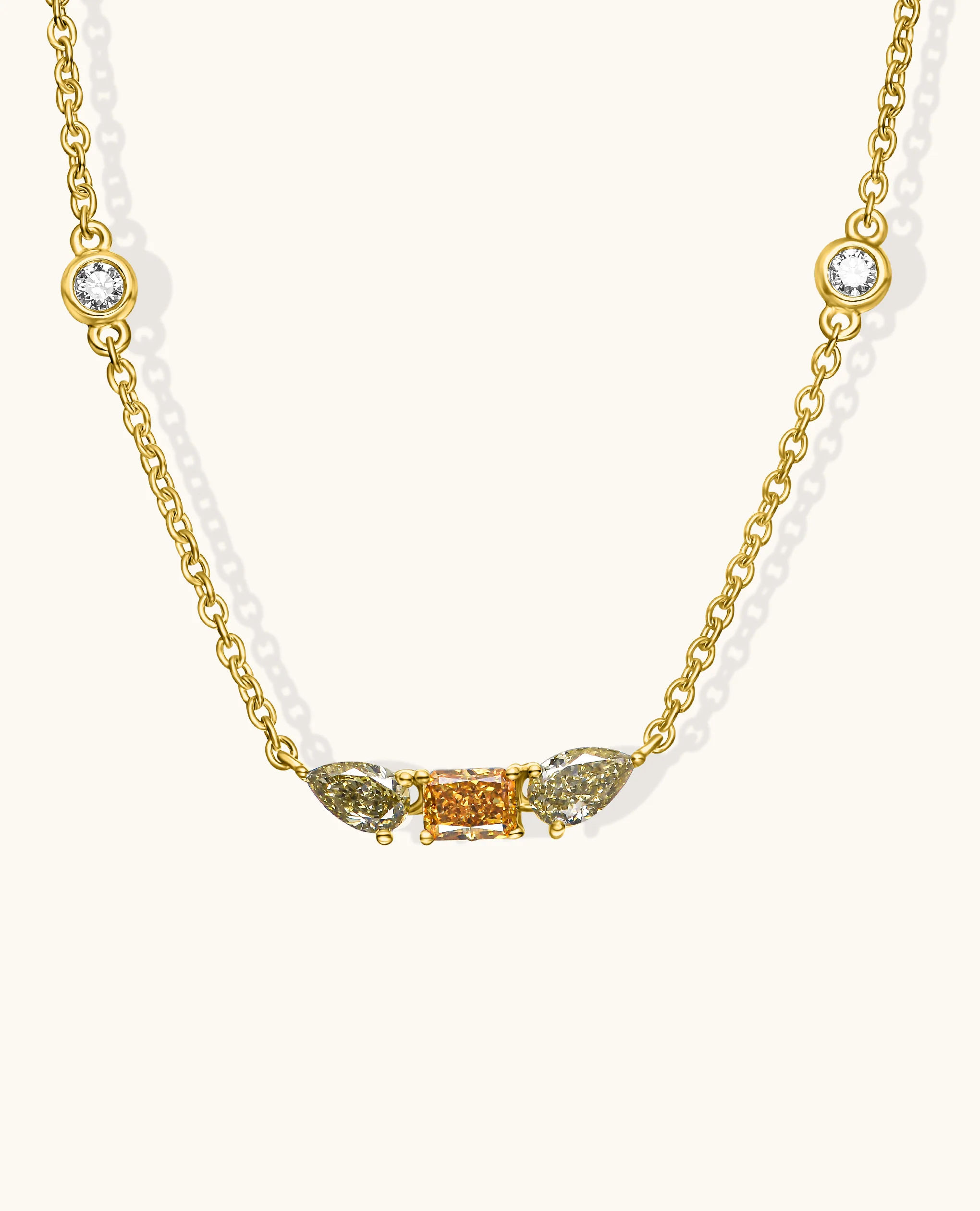 Diamond by the Yard 3-Stone Bar Necklace - Image 3