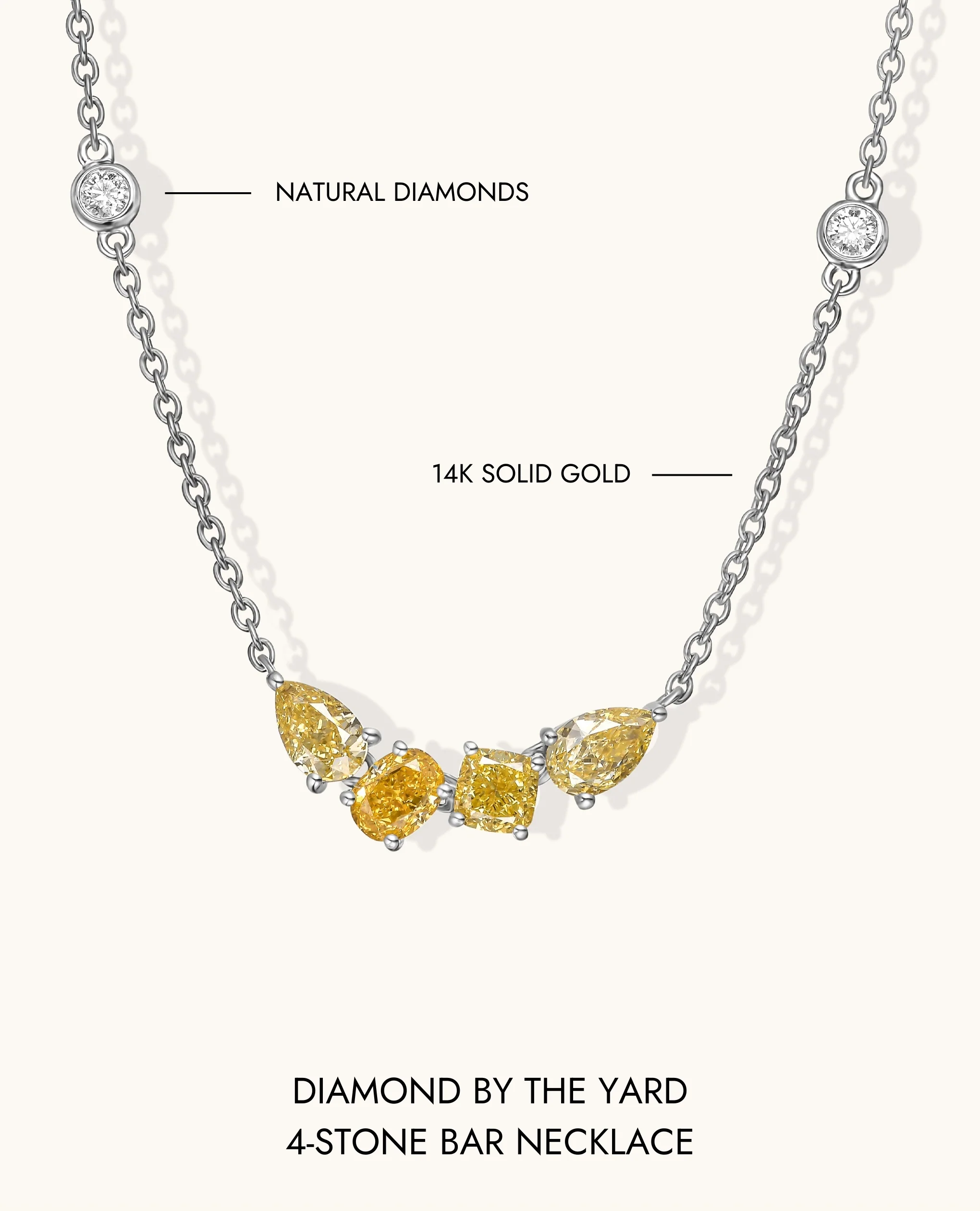 Diamond by the Yard 4-Stone Bar Necklace - Image 15