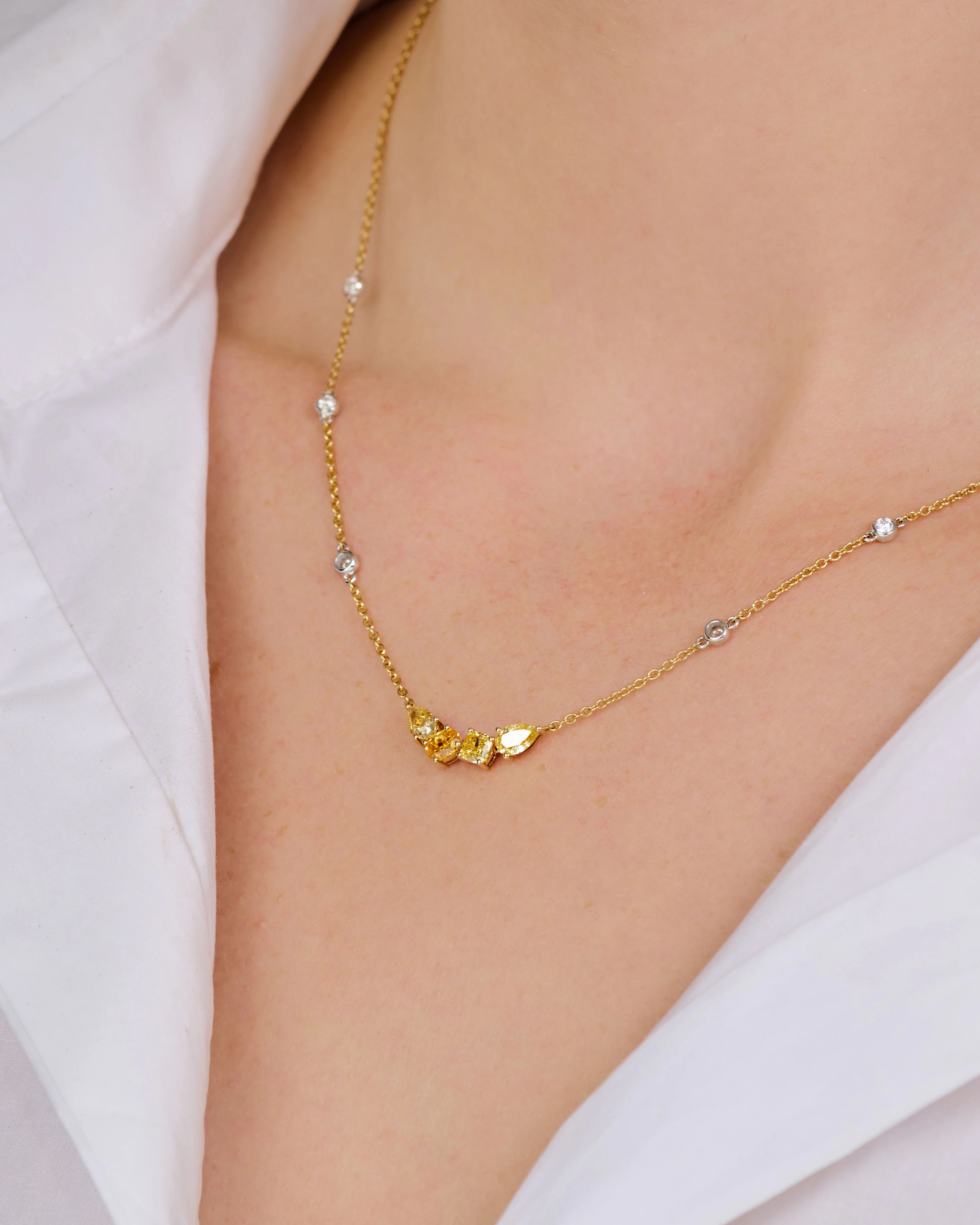 Diamond by the Yard 4-Stone Bar Necklace - Image 4