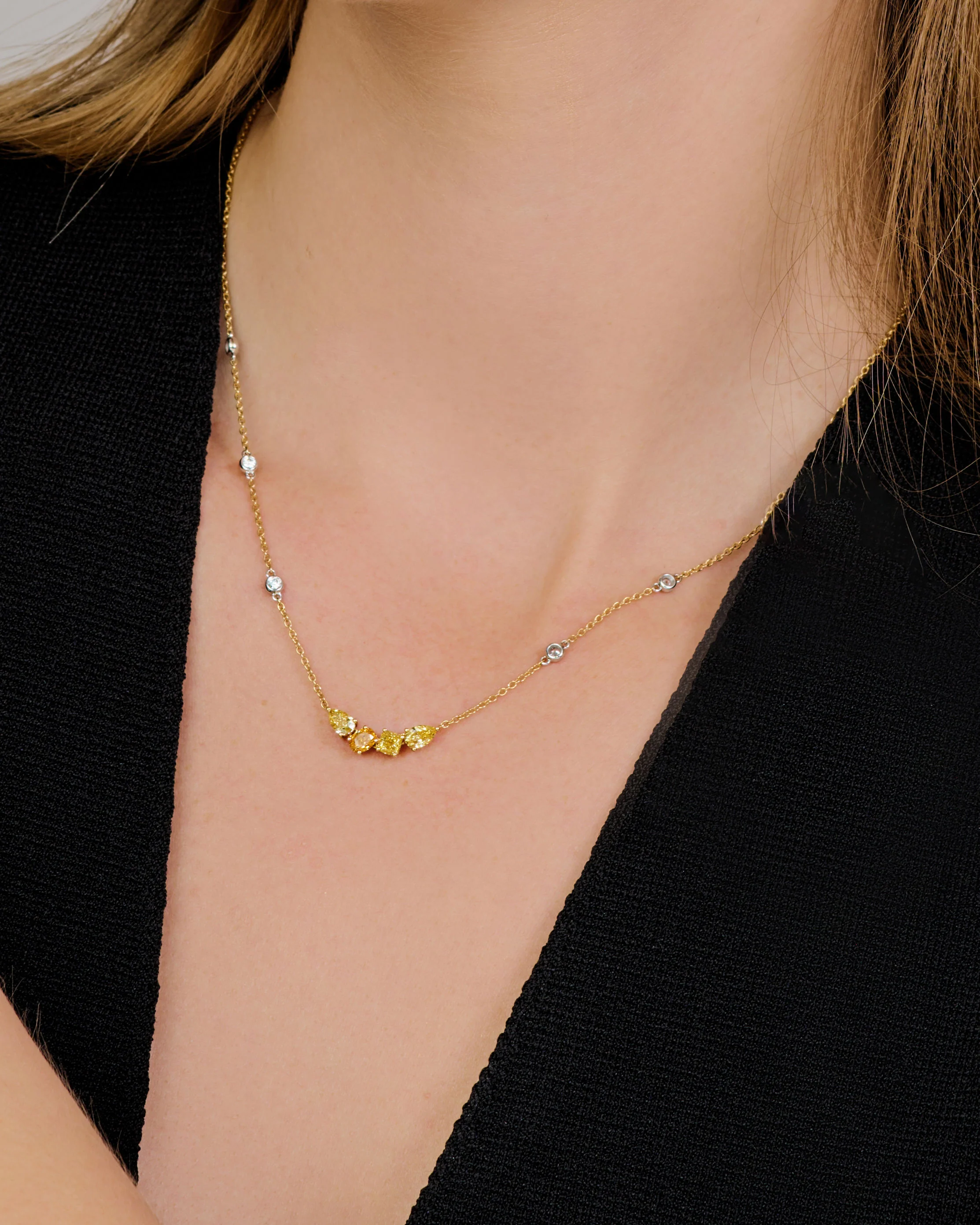 Diamond by the Yard 4-Stone Bar Necklace - Image 6