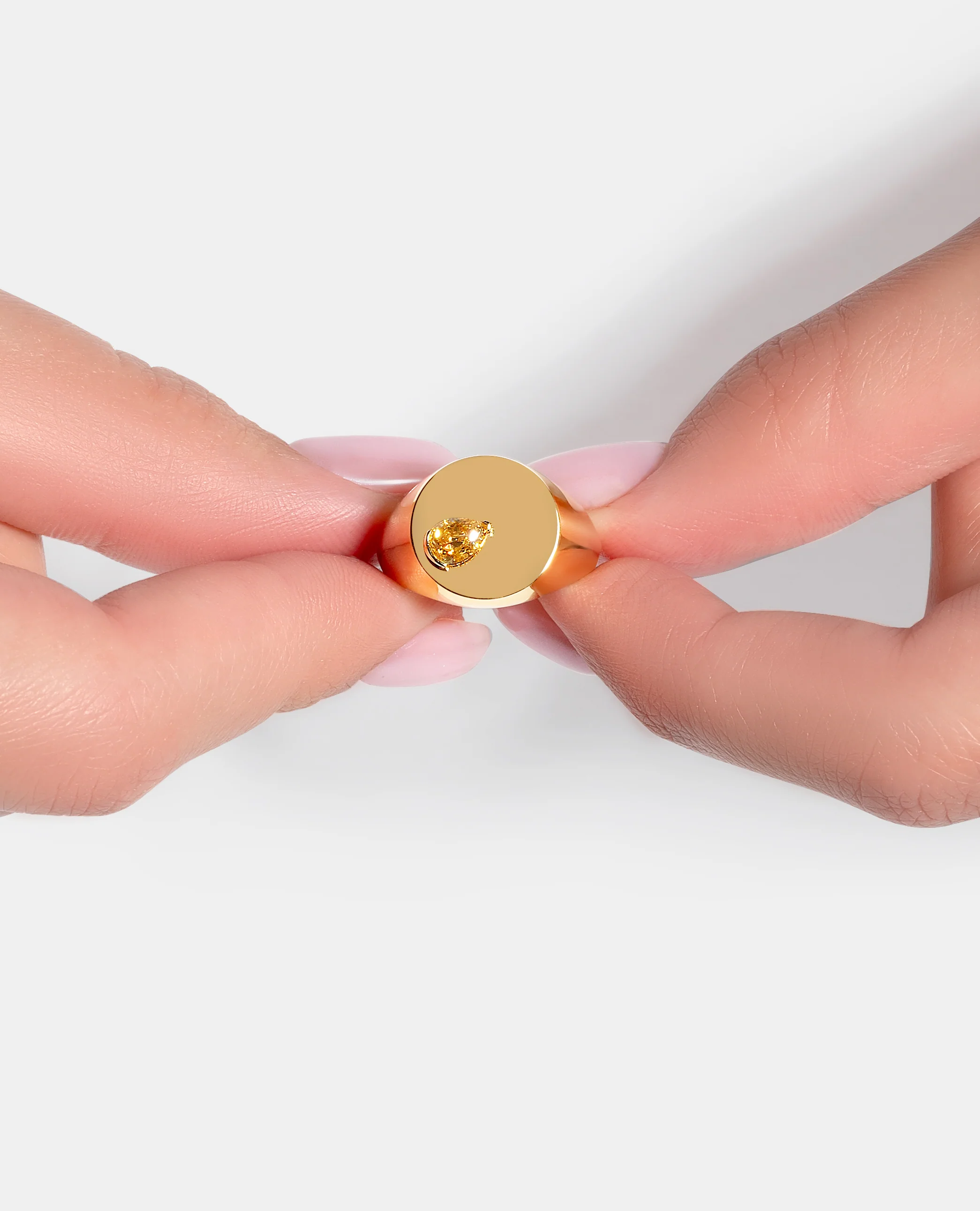 Orange Diamond Signet Ring - Image 10