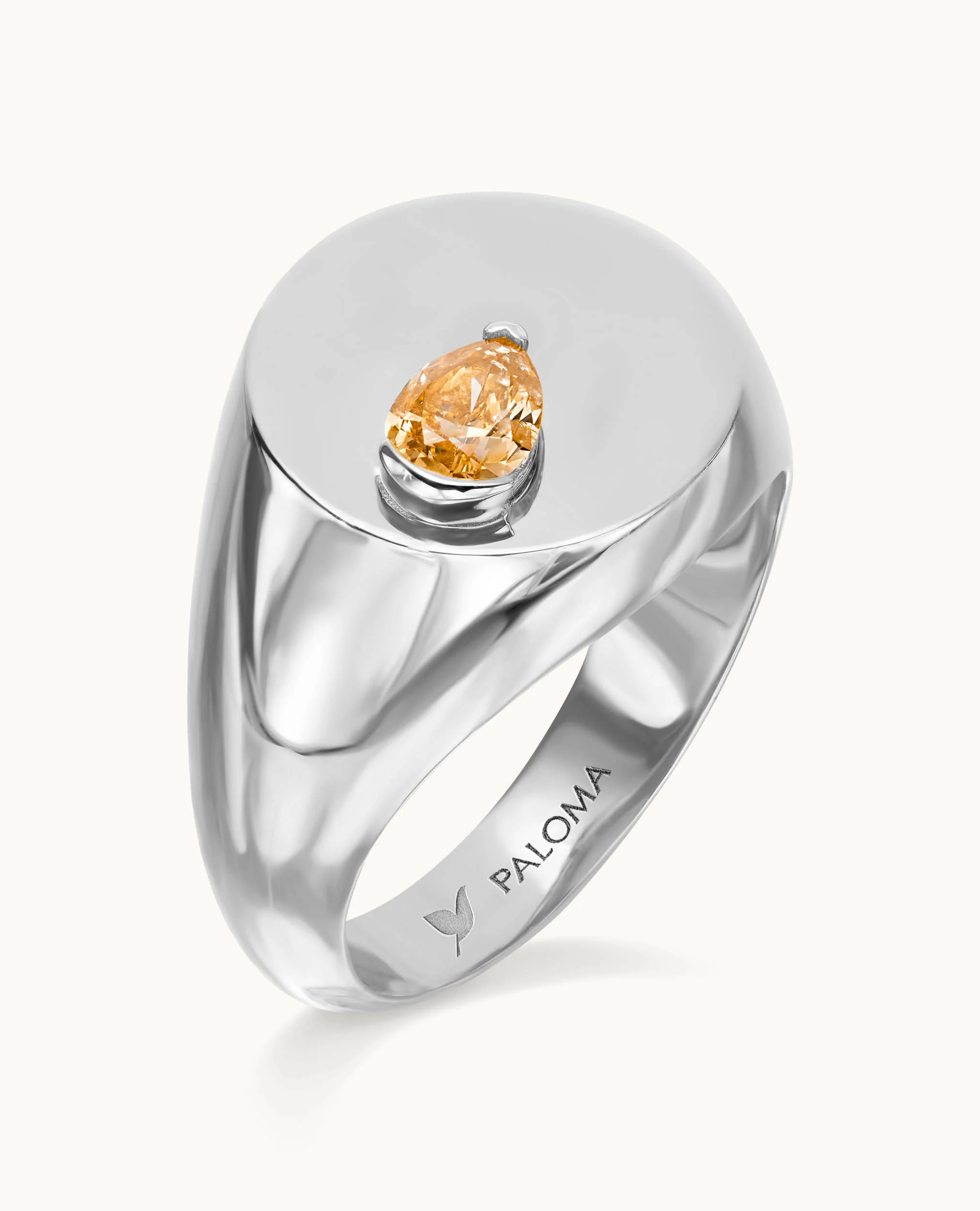 Orange Diamond Signet Ring - Image 3