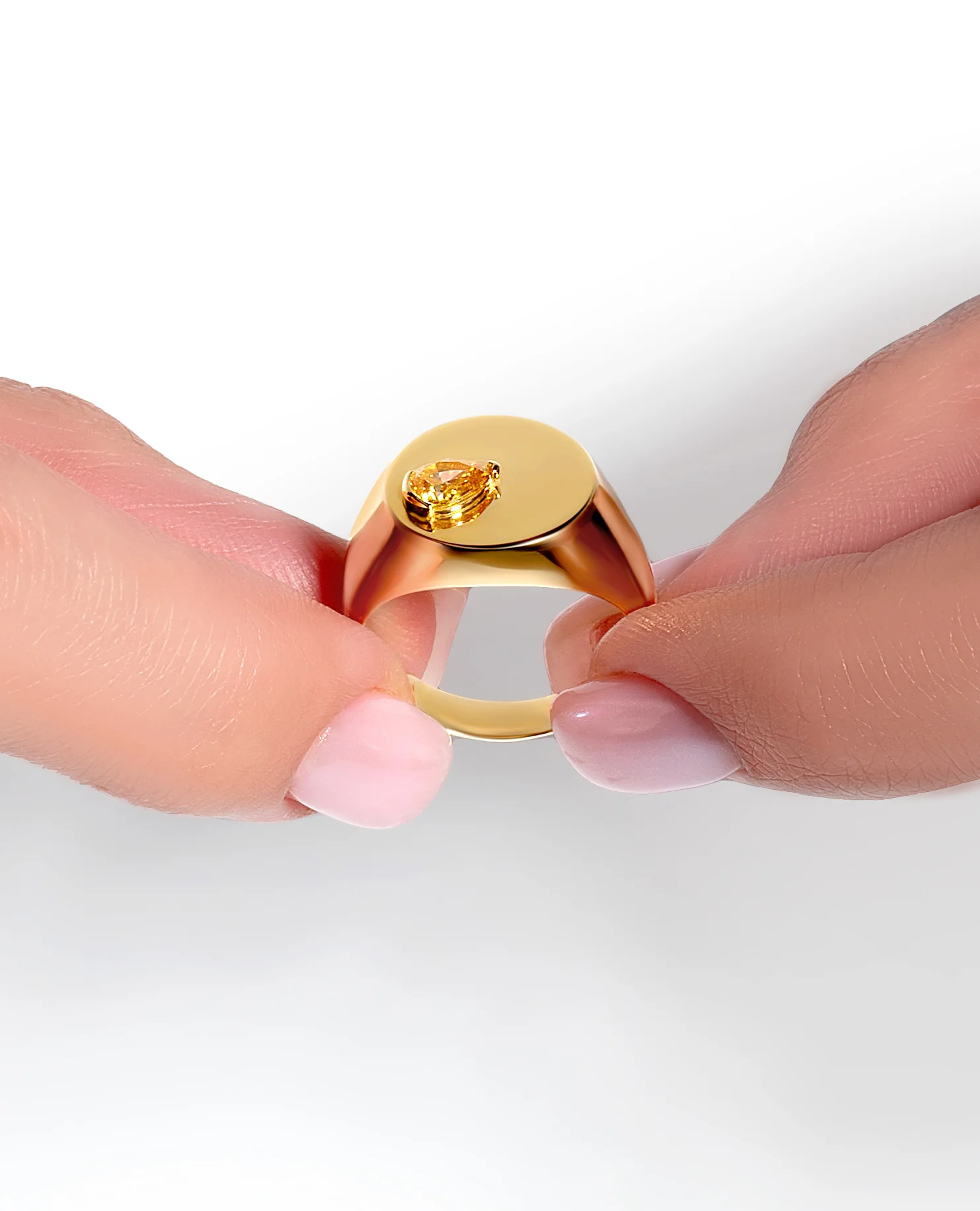 Orange Diamond Signet Ring - Image 5