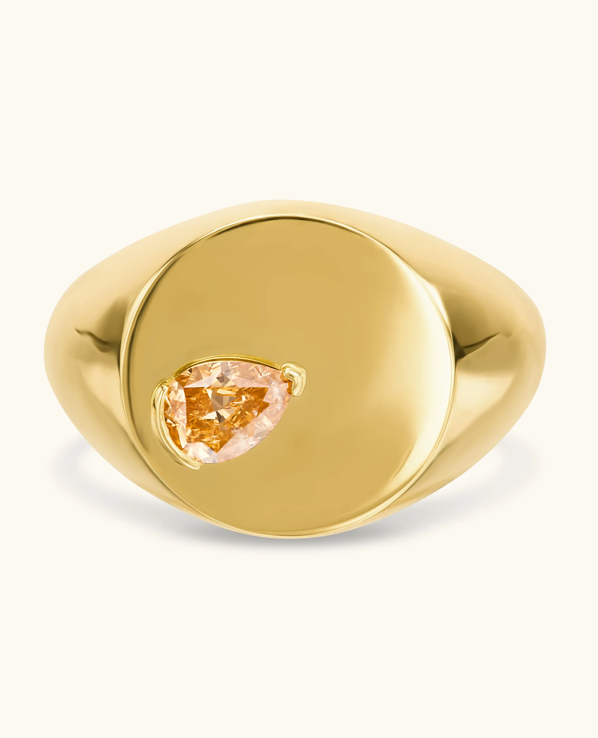 Orange Diamond Signet Ring - Image 6