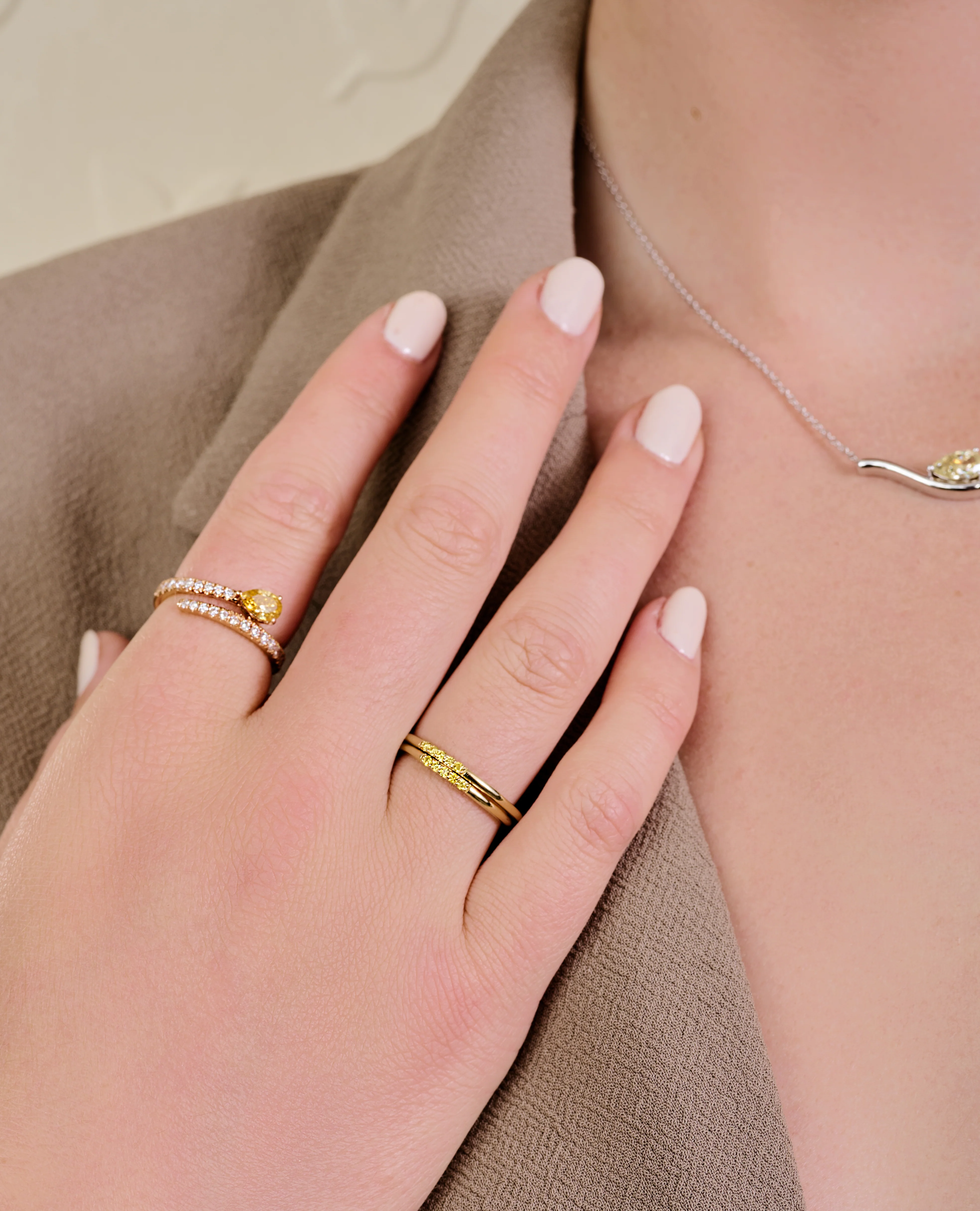 Orange Diamond Wrap Ring - Image 6