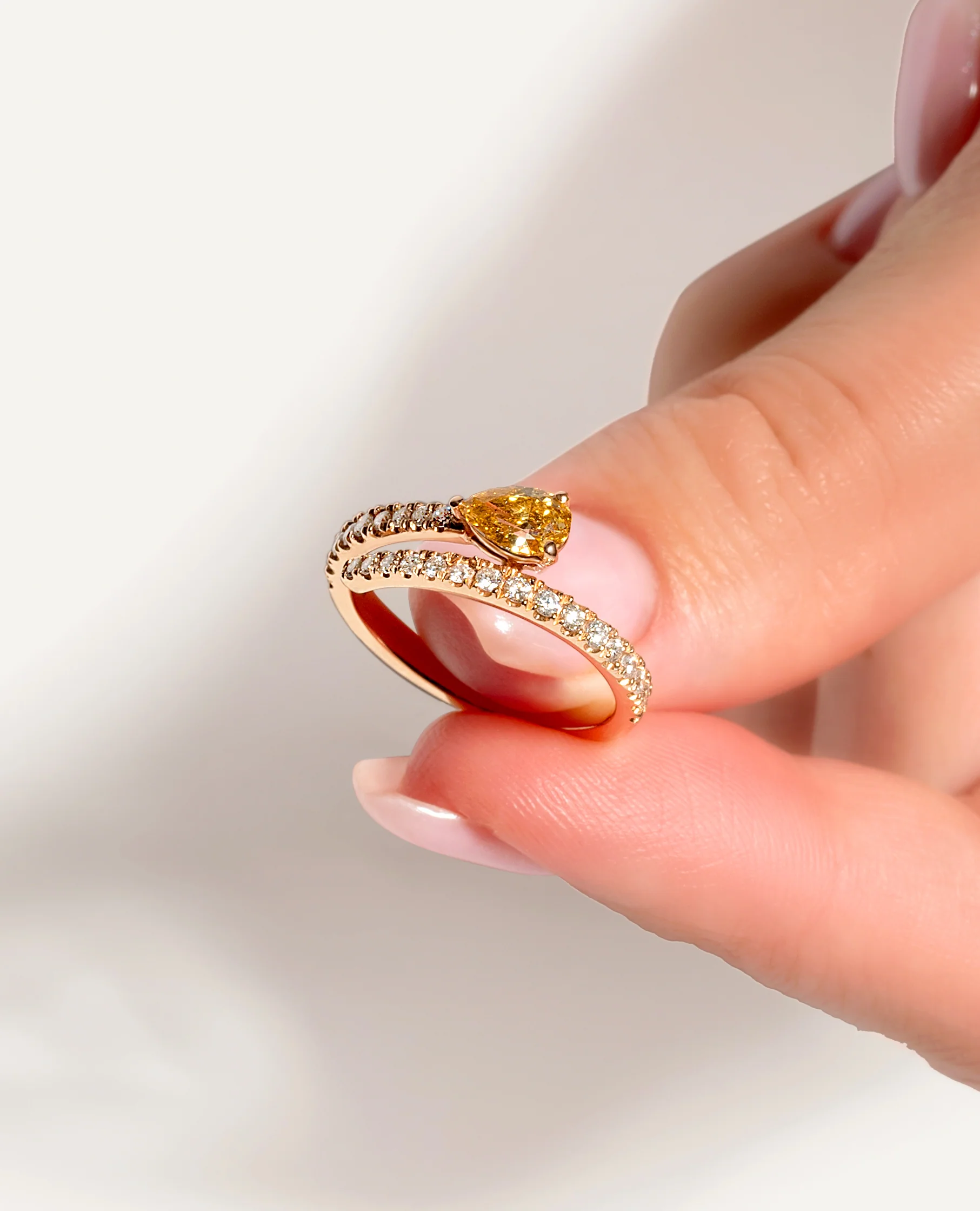 Orange Diamond Wrap Ring - Image 8