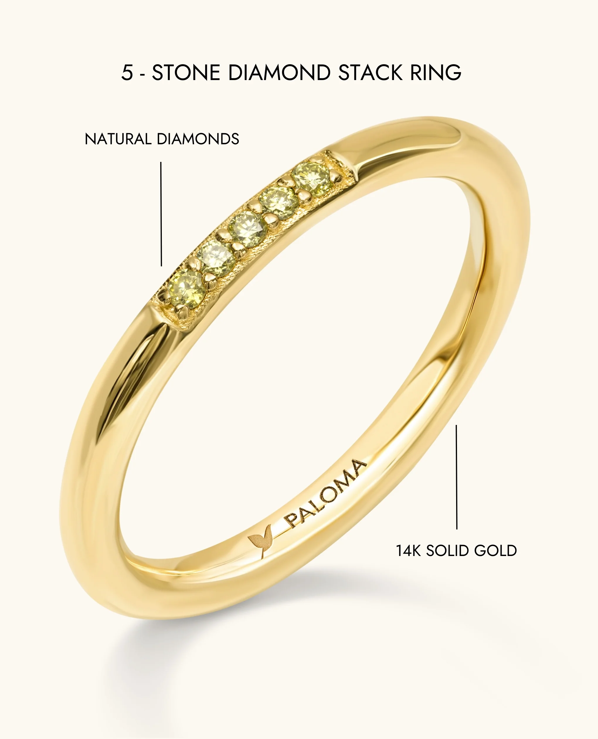 5-Stone Diamond Stack Ring - Image 10