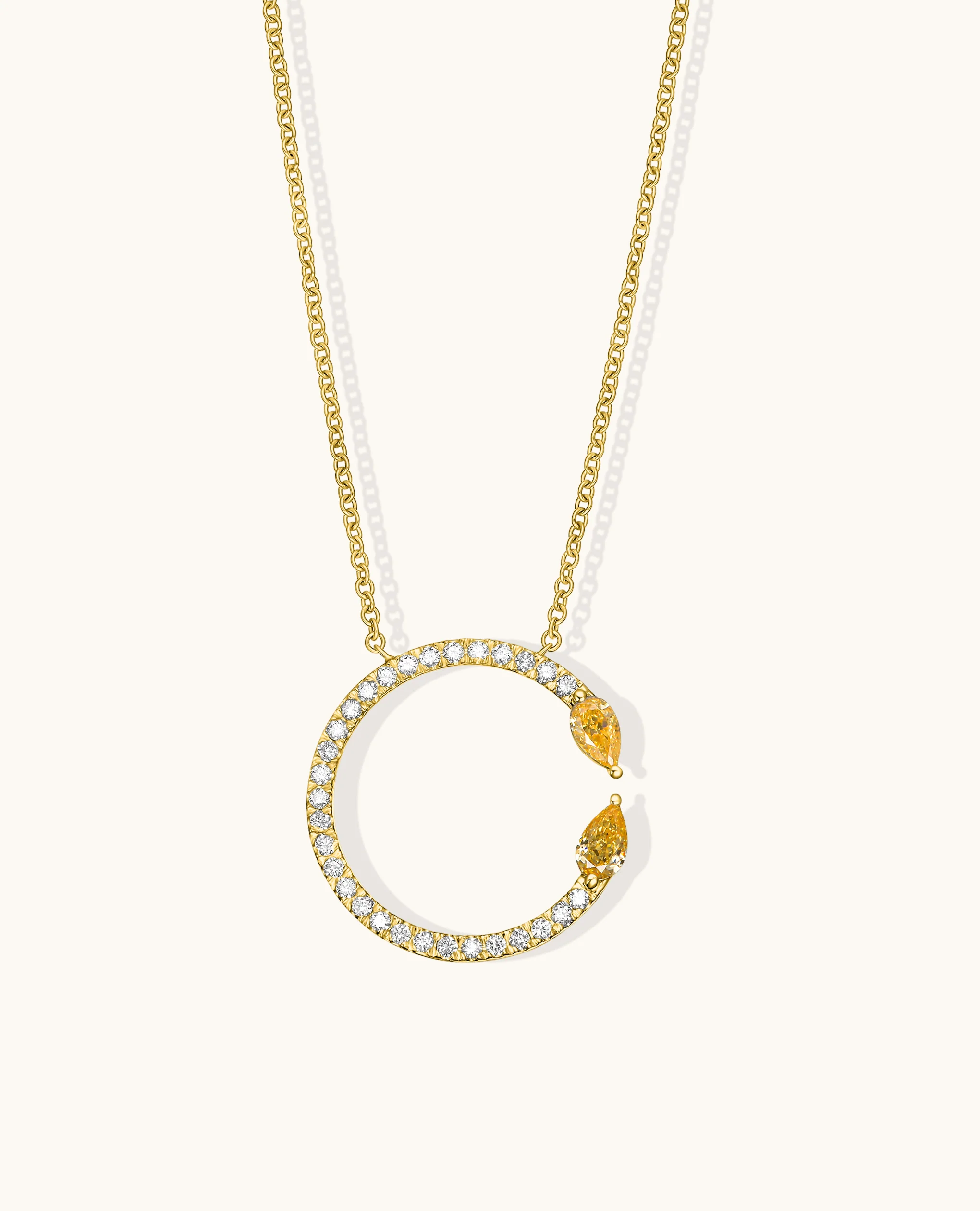 Fancy Halo 2 Stone Open Necklace - Image 3
