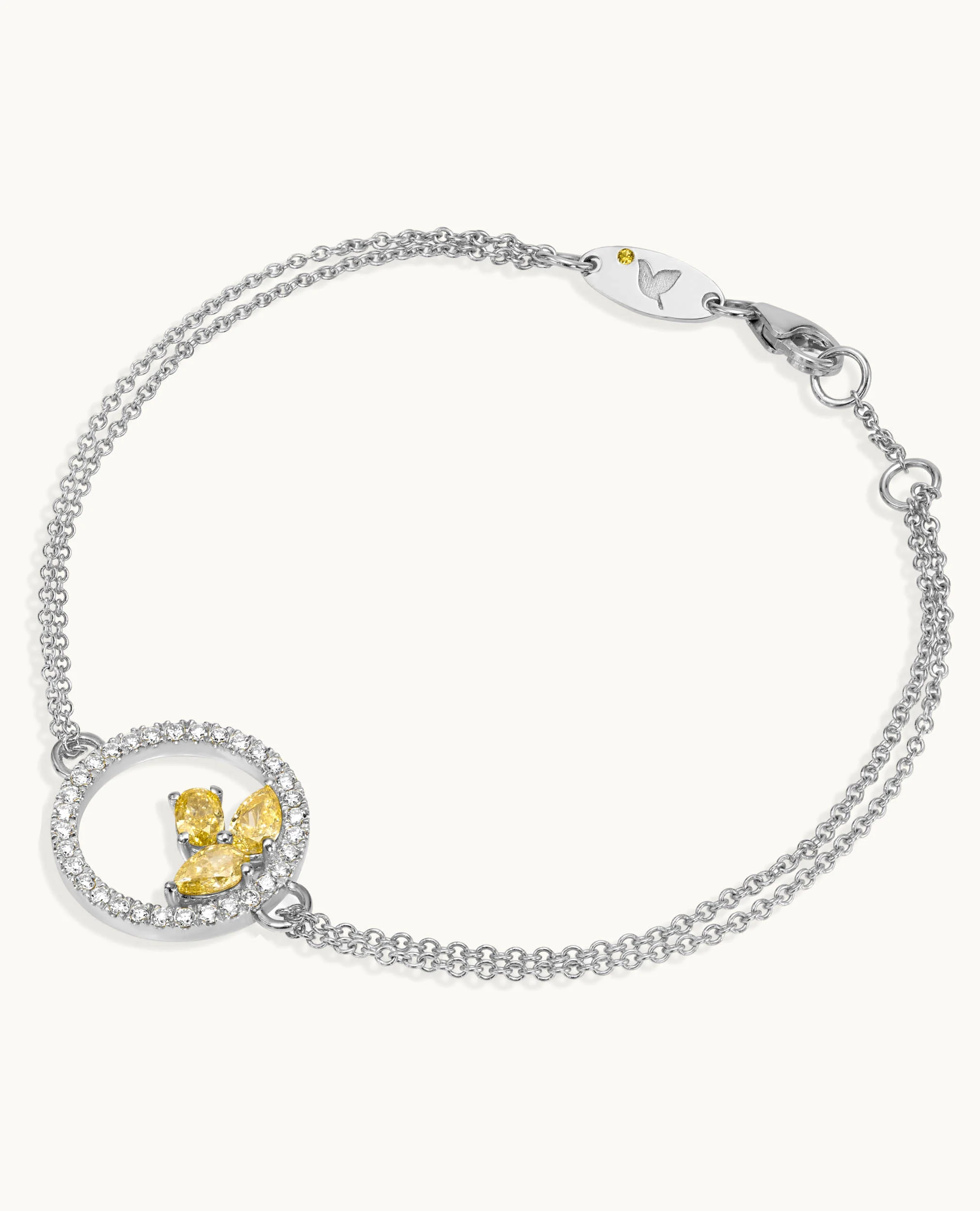 Fancy Halo 3 Stone Bracelet - Image 3