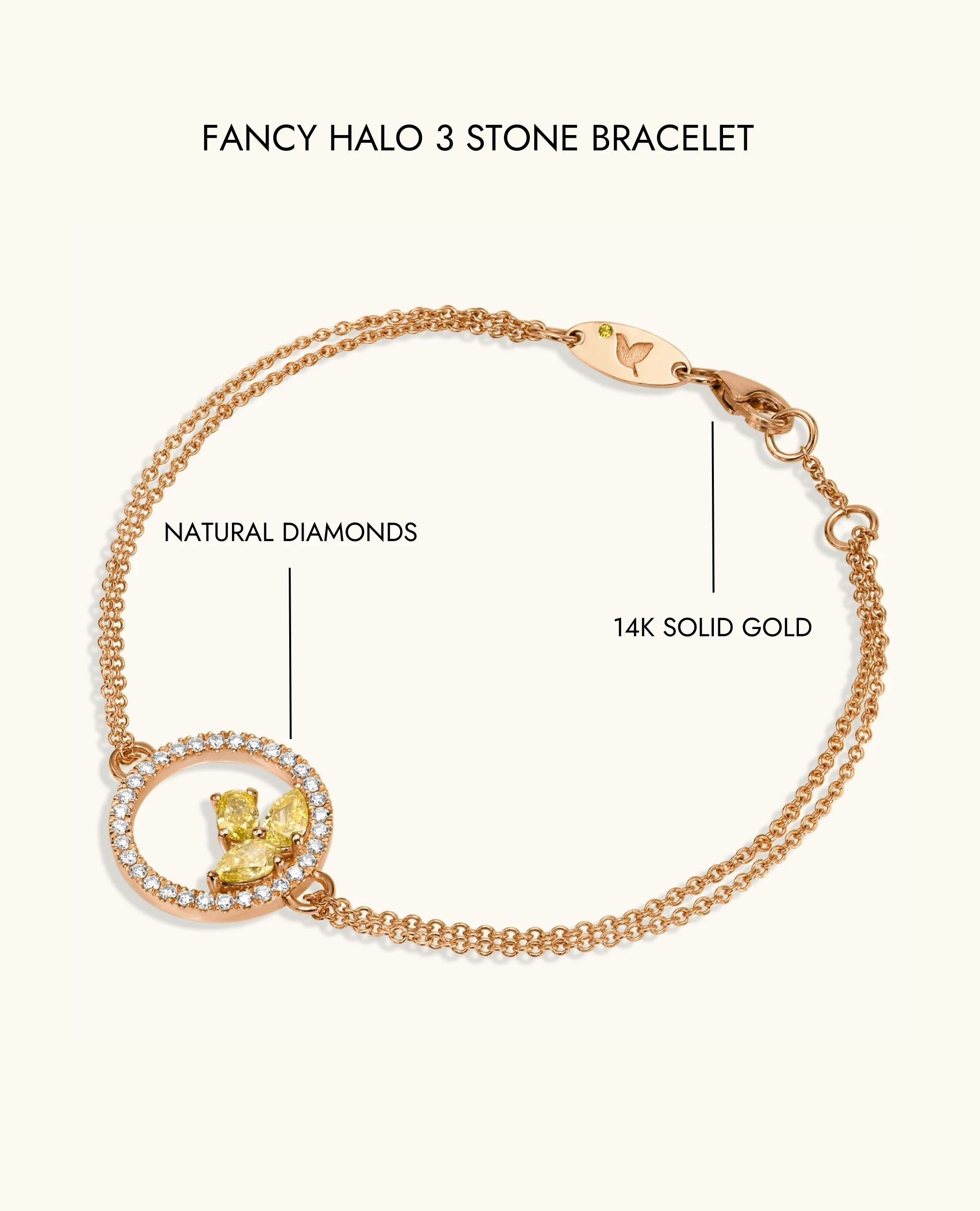 Fancy Halo 3 Stone Bracelet - Image 8
