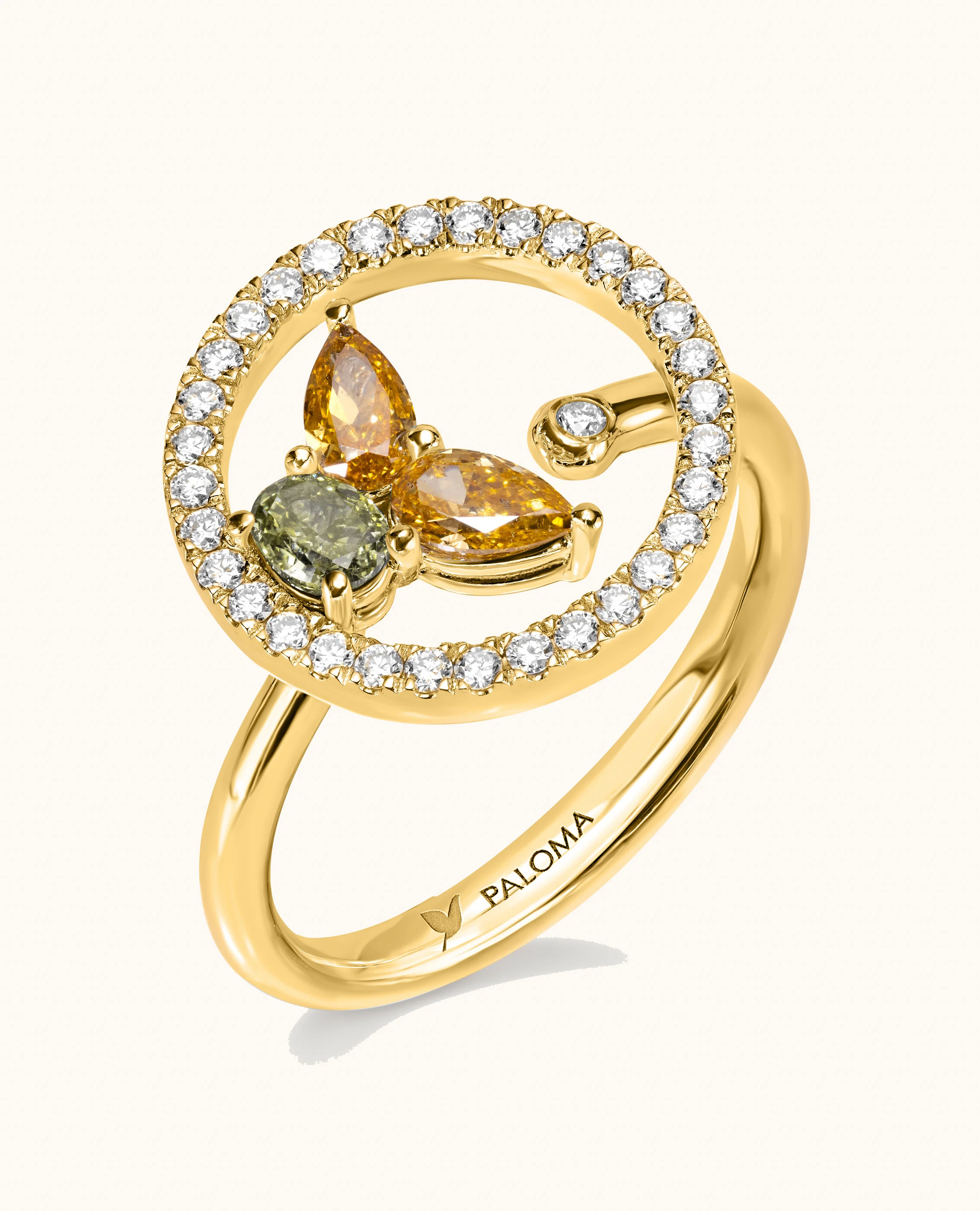 Fancy Halo 3 Stone Ring - Image 3