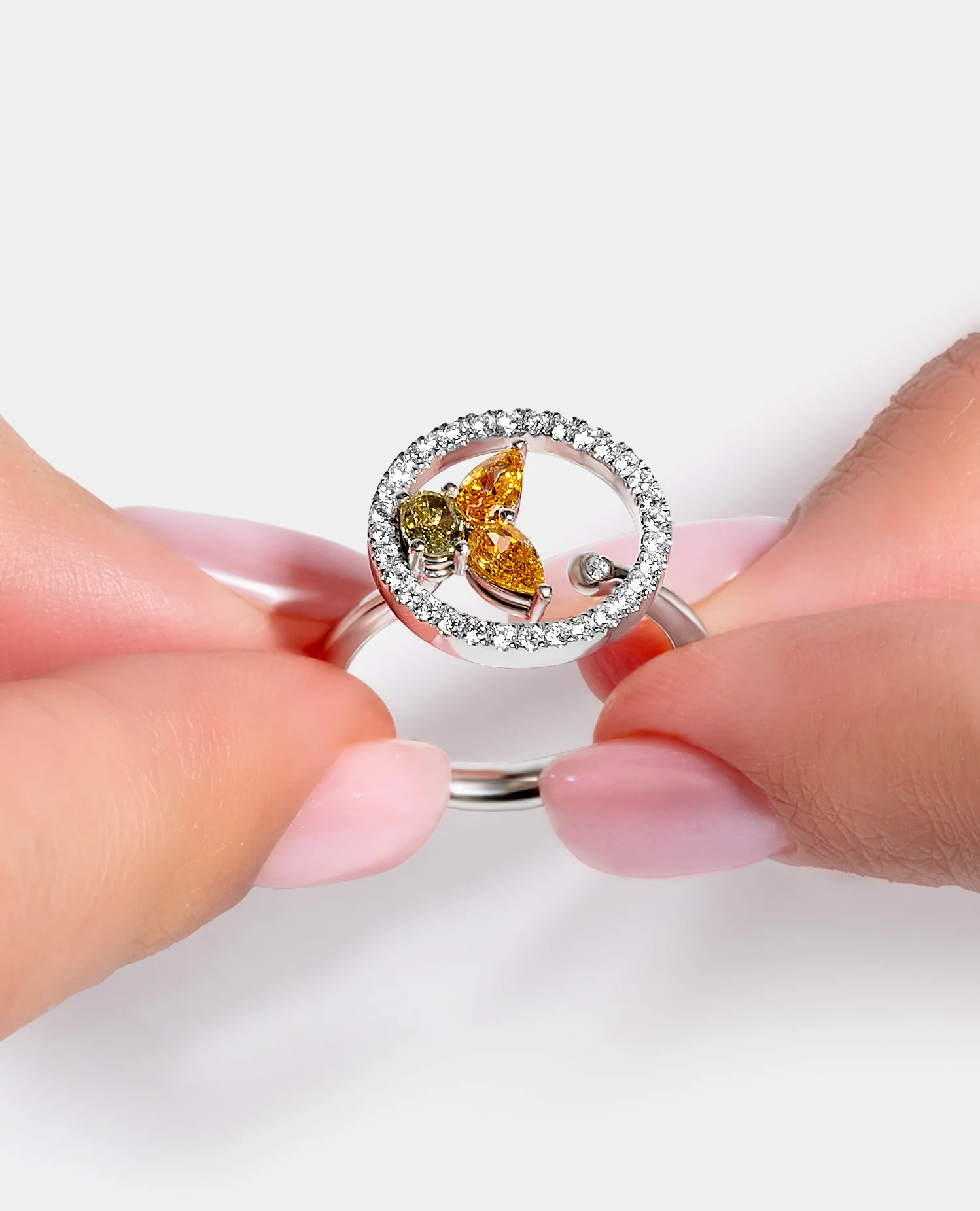 Fancy Halo 3 Stone Ring - Image 5